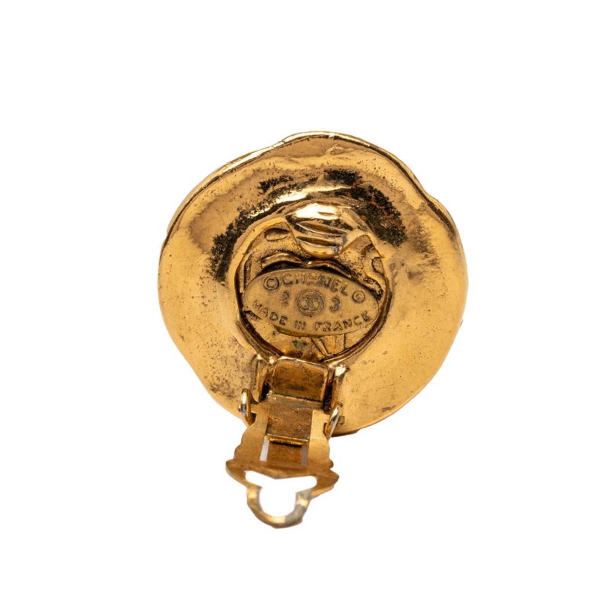 Chanel Vintage Chanel Coco Mark Earrings, Gold Plated, Women's, CHANEL Size ONE SIZE - 3 Thumbnail