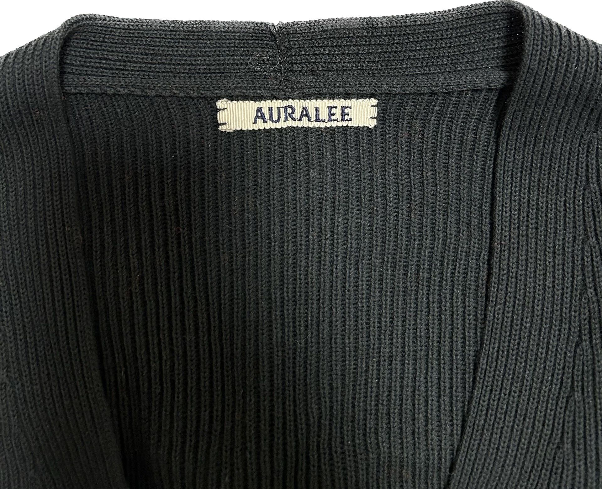 AURALEE Super Hard Twist Rib Knit Cardigan