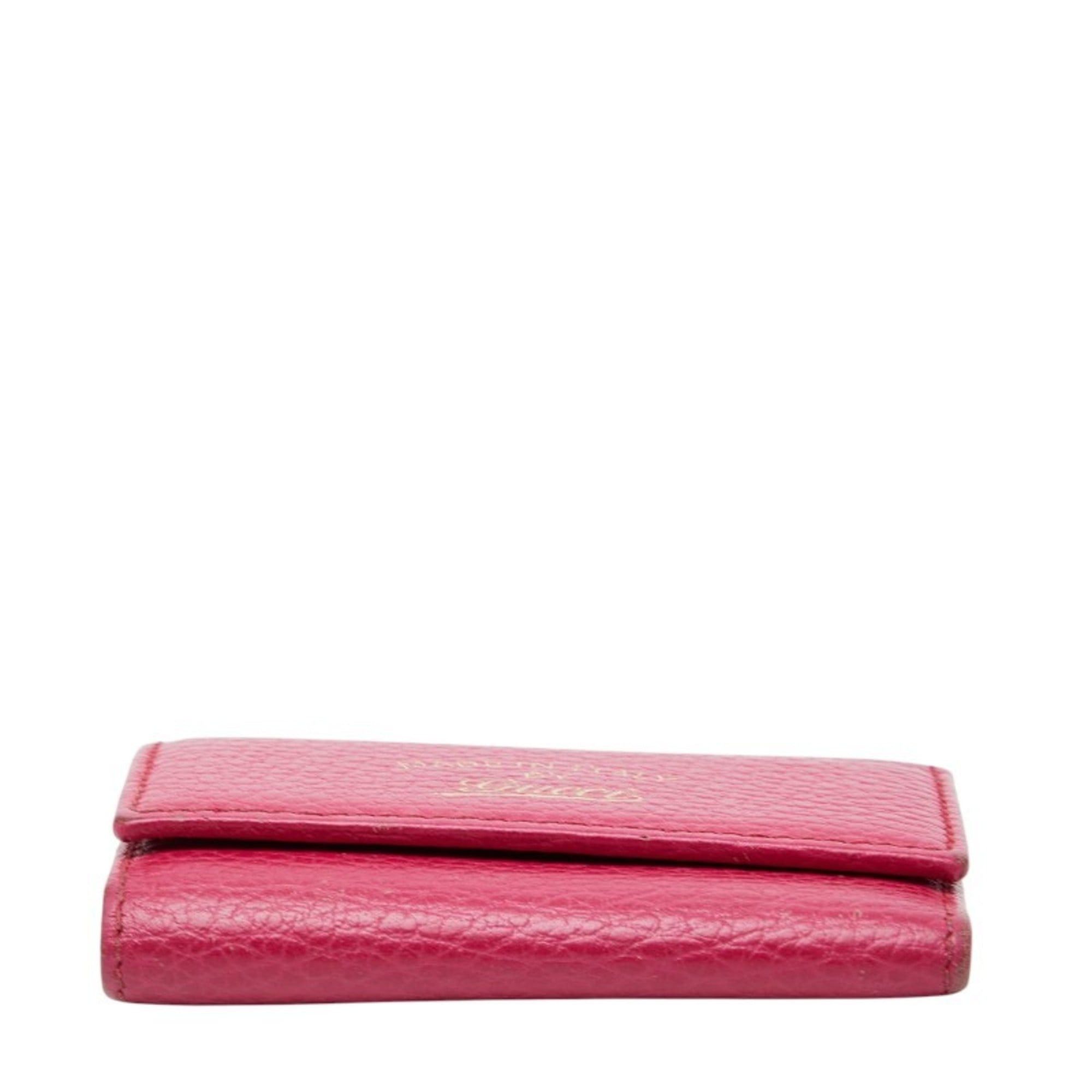 Gucci Gucci 6-ring key case 354499 pink leather women's GUCCI Size ONE SIZE - 3 Thumbnail