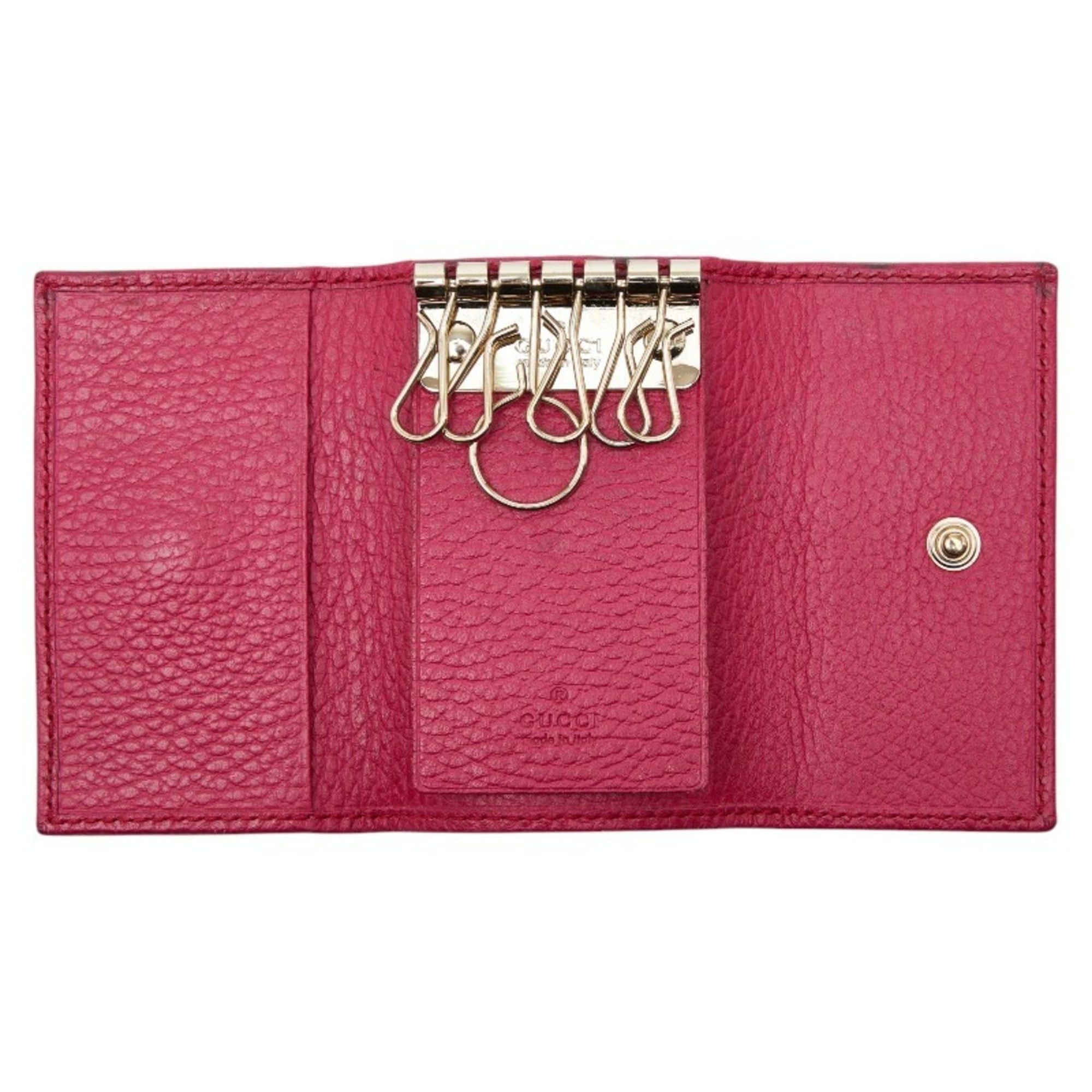 Gucci Gucci 6-ring key case 354499 pink leather women's GUCCI Size ONE SIZE - 6 Thumbnail