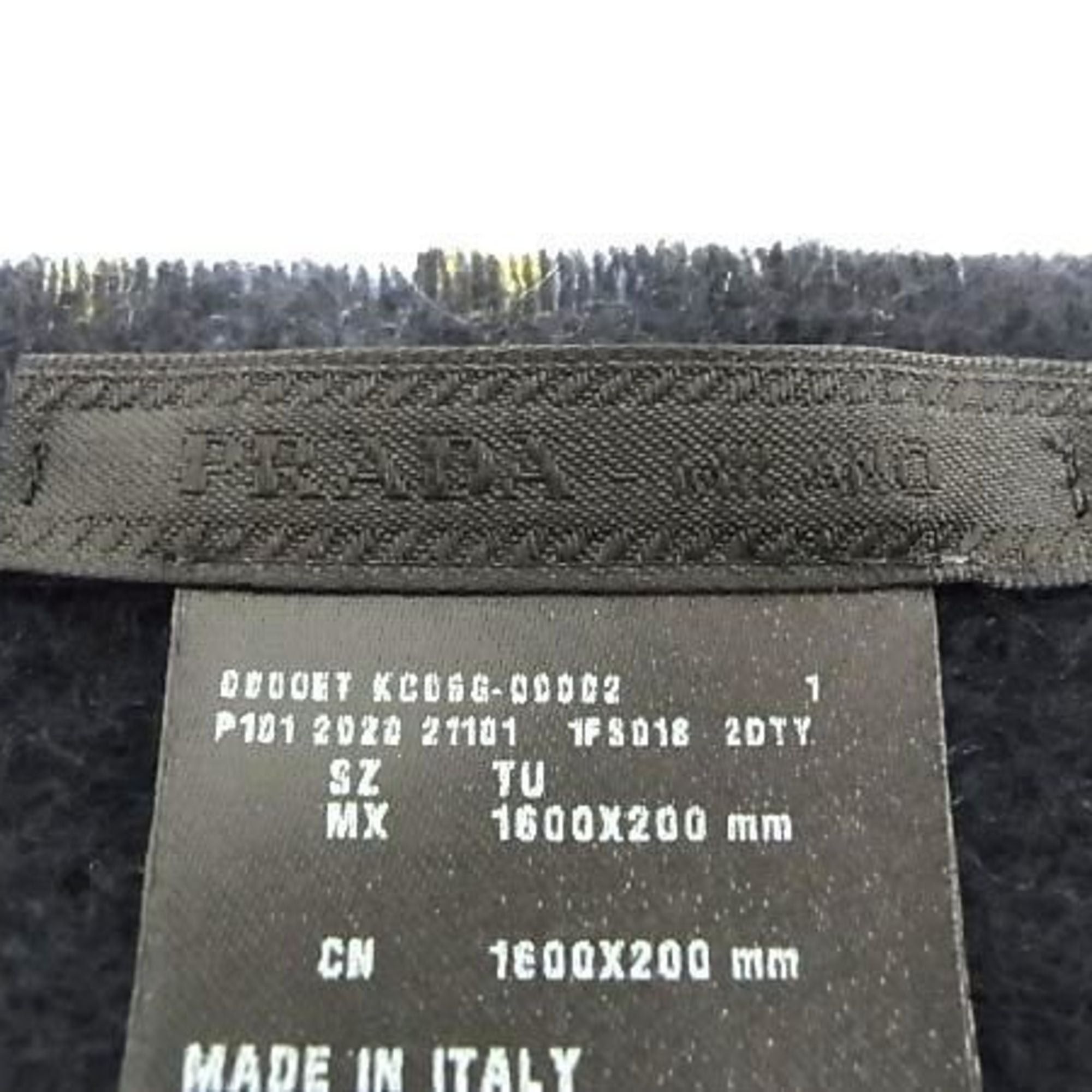 Prada Scarf/Stole 1FS018 Navy/Yellow Cashmere Check Pattern for Men and Women