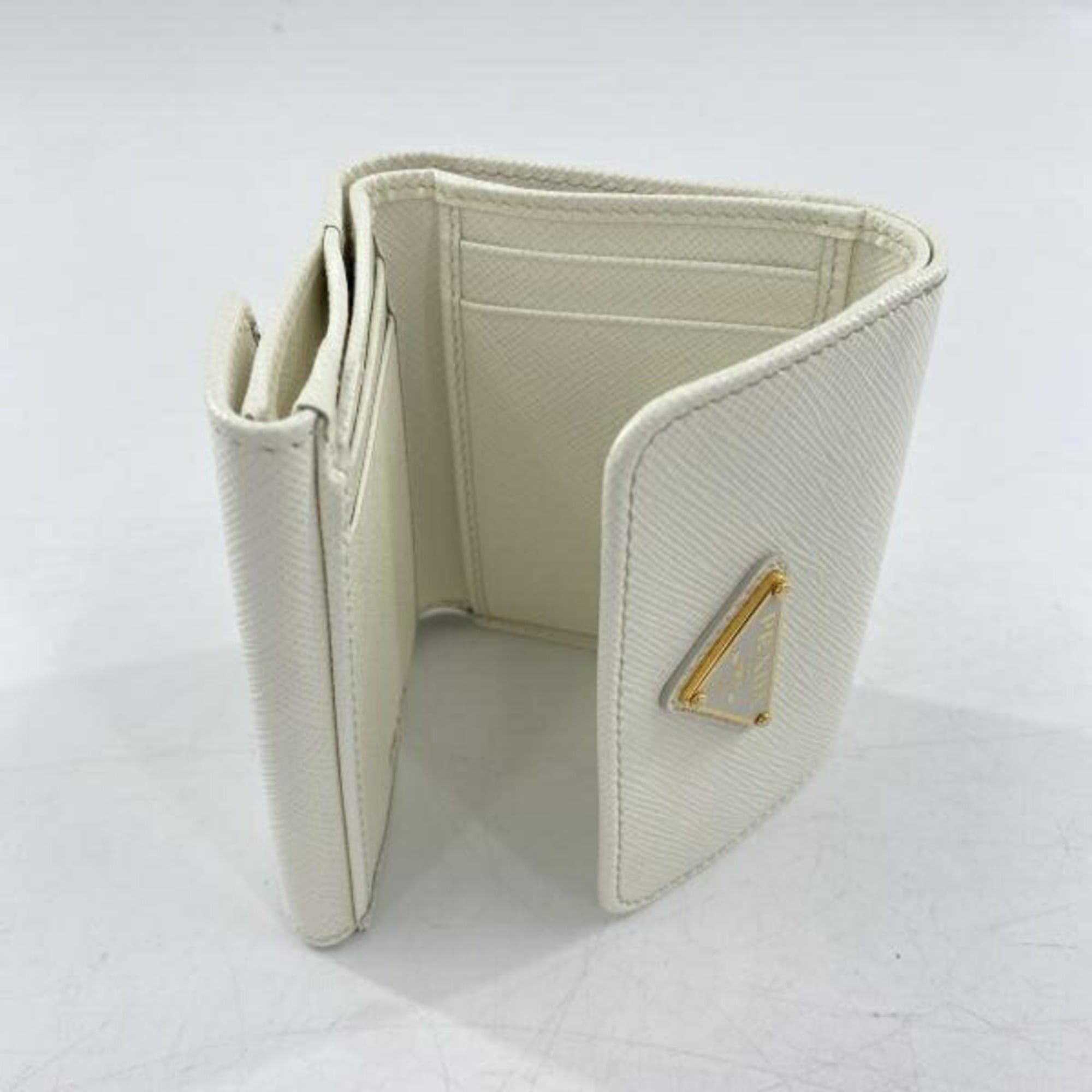 Prada PRADA Compact Wallet 1MH043 Saffiano White Prada Triangle Size ONE SIZE - 6 Thumbnail