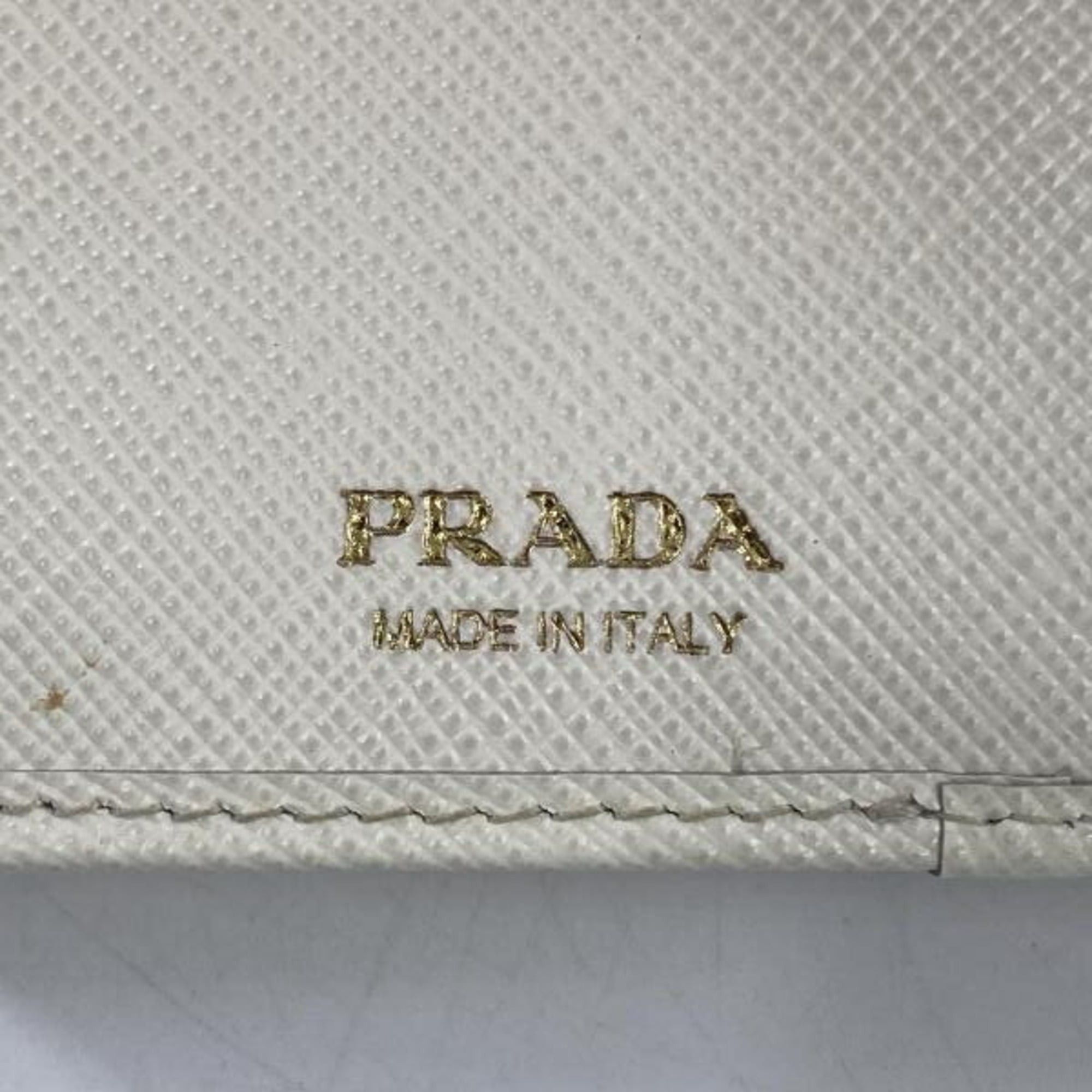 Prada PRADA Compact Wallet 1MH043 Saffiano White Prada Triangle Size ONE SIZE - 8 Thumbnail