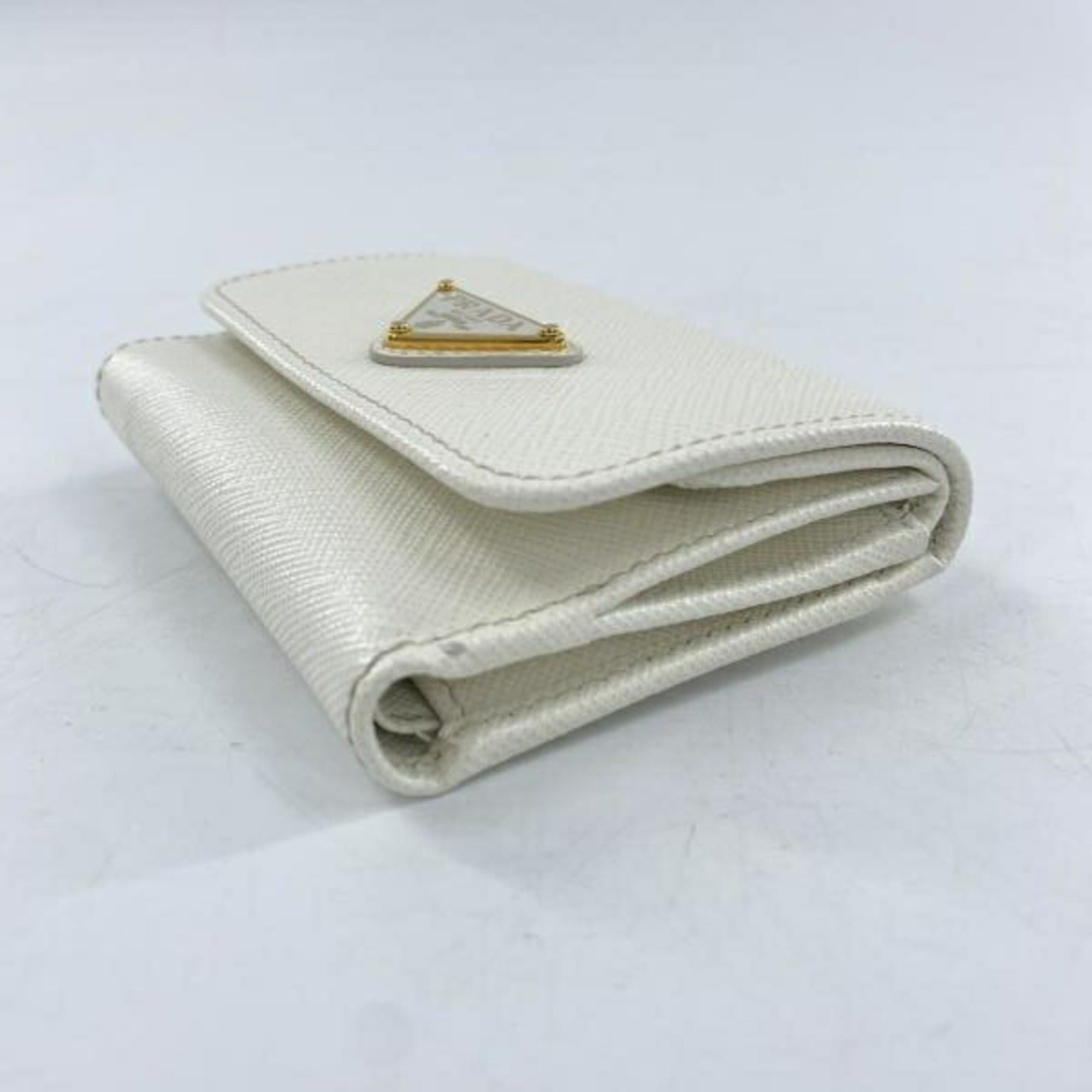 Prada PRADA Compact Wallet 1MH043 Saffiano White Prada Triangle Size ONE SIZE - 3 Thumbnail