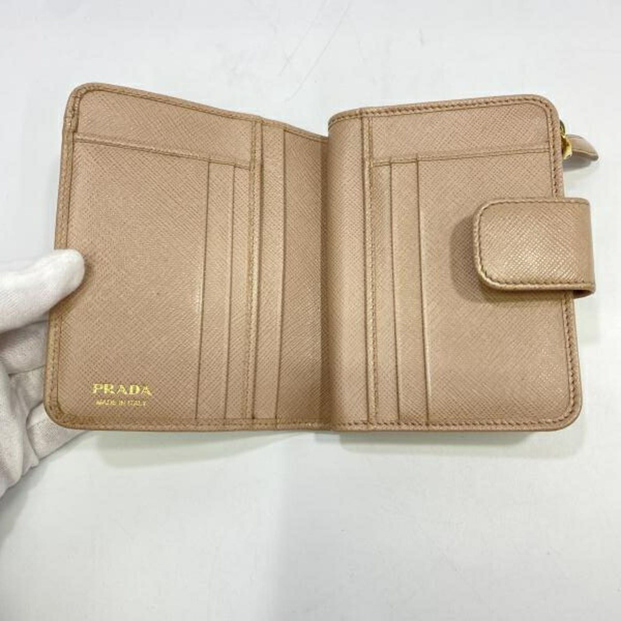 Prada PRADA Saffiano Bifold Wallet Beige 1ML018 Size ONE SIZE - 6 Thumbnail