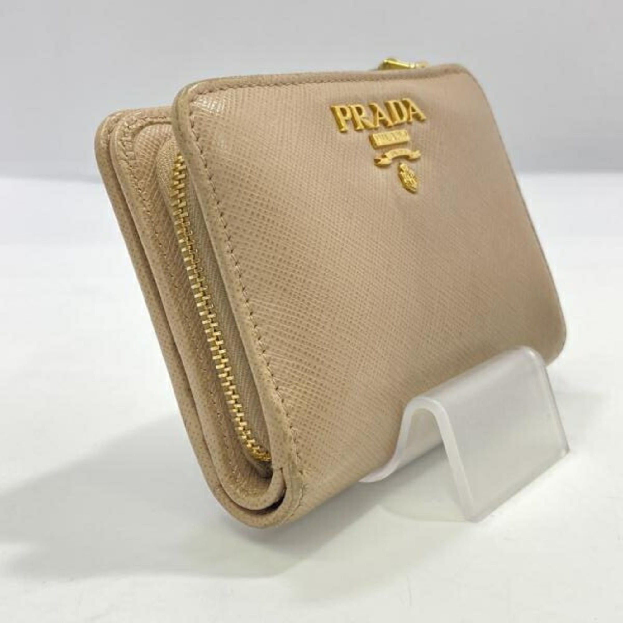 Prada PRADA Saffiano Bifold Wallet Beige 1ML018 Size ONE SIZE - 3 Thumbnail