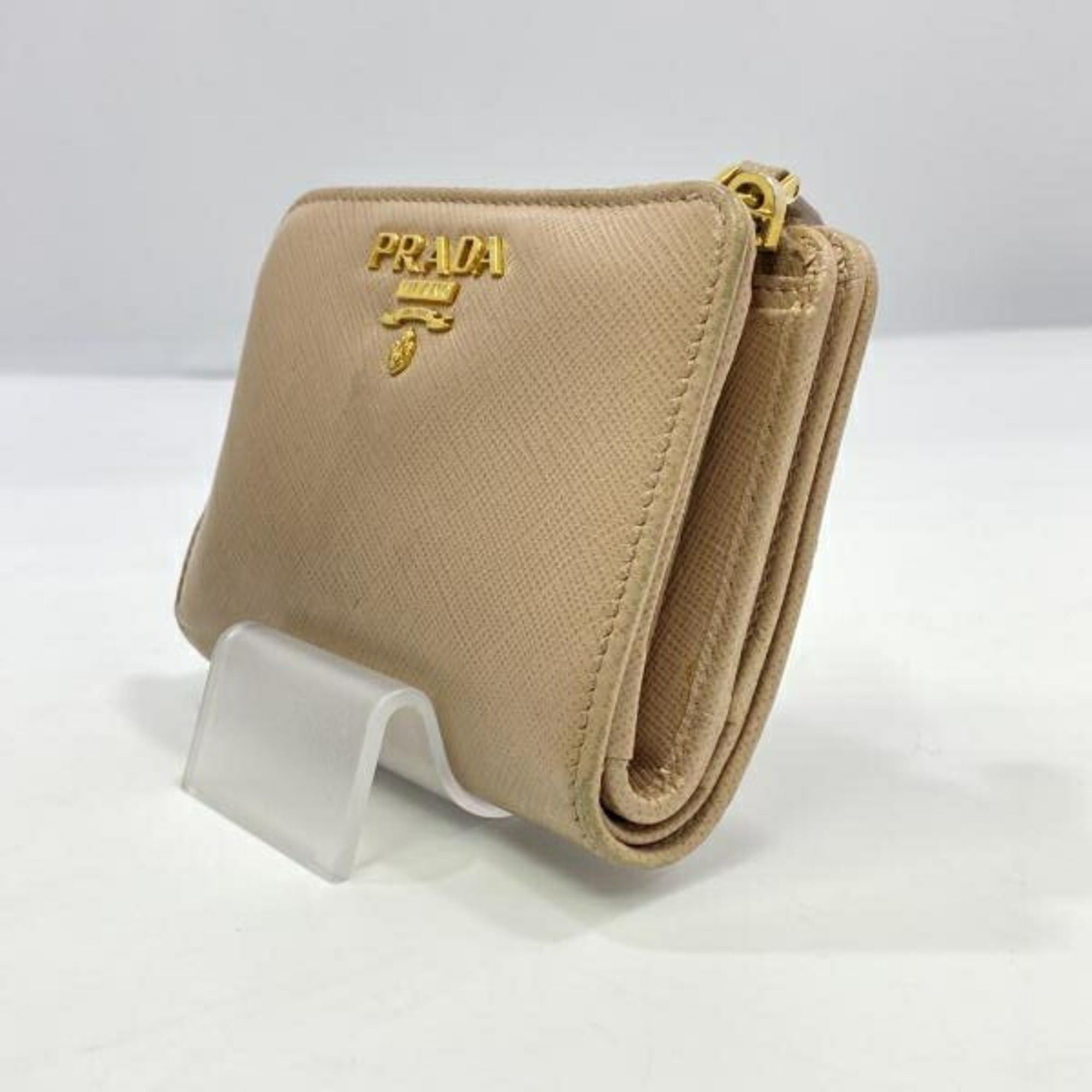Prada PRADA Saffiano Bifold Wallet Beige 1ML018 Size ONE SIZE - 4 Thumbnail