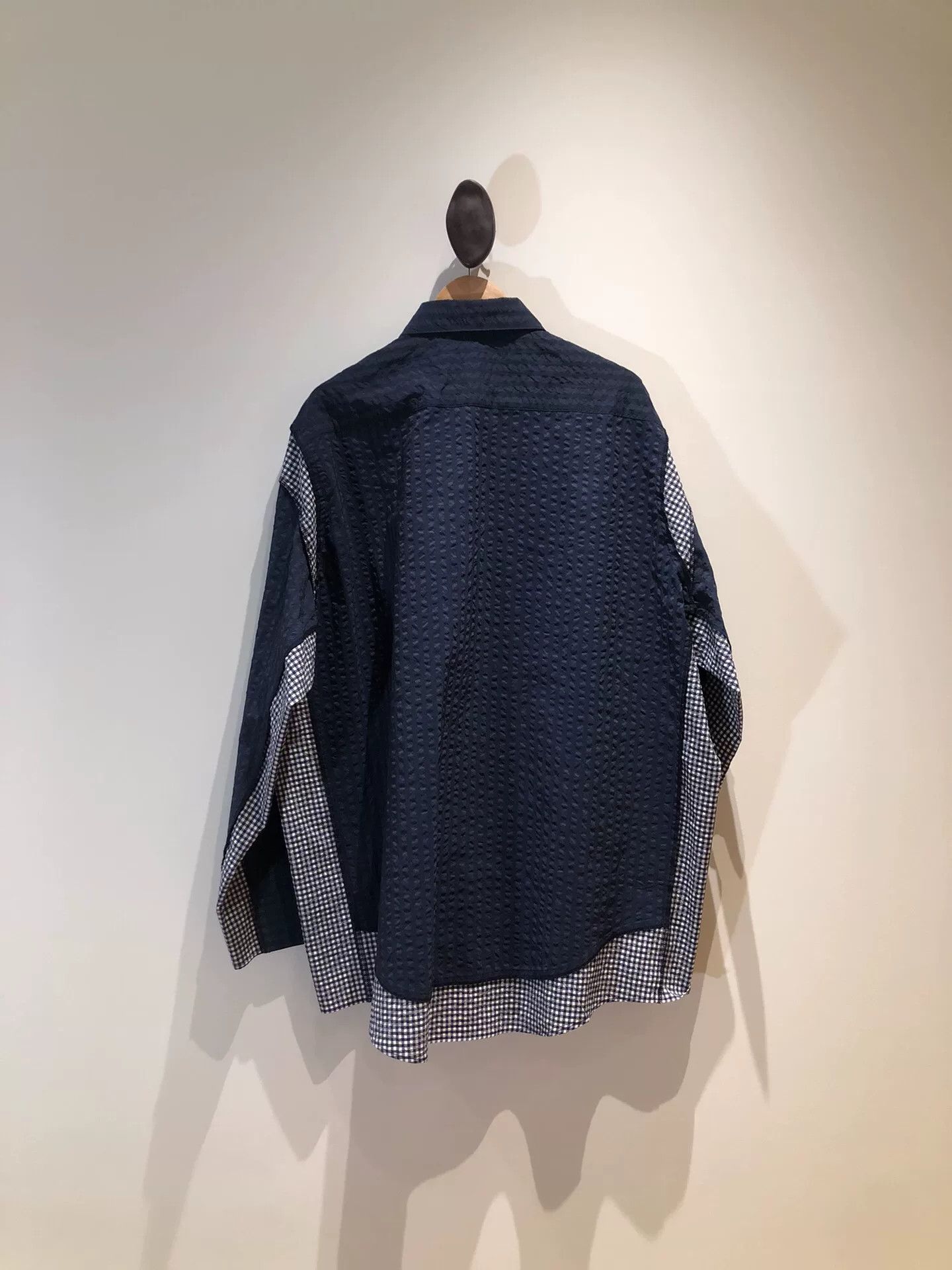 N.Hoolywood N.HOOLYWOOD Seersucker Patchwork Shirt Size US L / EU 52-54 / 3 - 2 Thumbnail