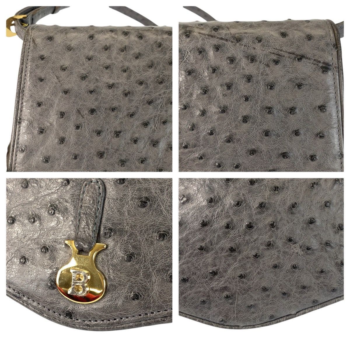 Bally Bally Bally Ostrich Leather Shoulder Bag Leather Shoulder Bag DUTY FREE for USA Size ONE SIZE - 5 Thumbnail