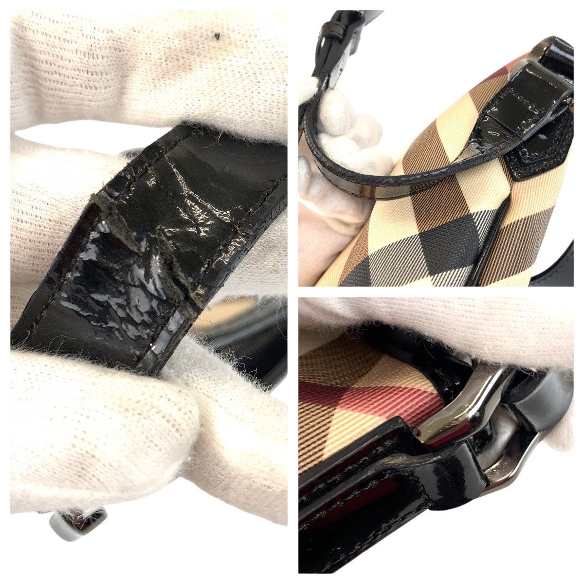 Burberry Burberry Burberry Check PVC Patent Leather Shoulder Bag Plastic / Synthetic Shoulder Bag DUTY FREE for USA Size ONE SIZE - 6 Thumbnail