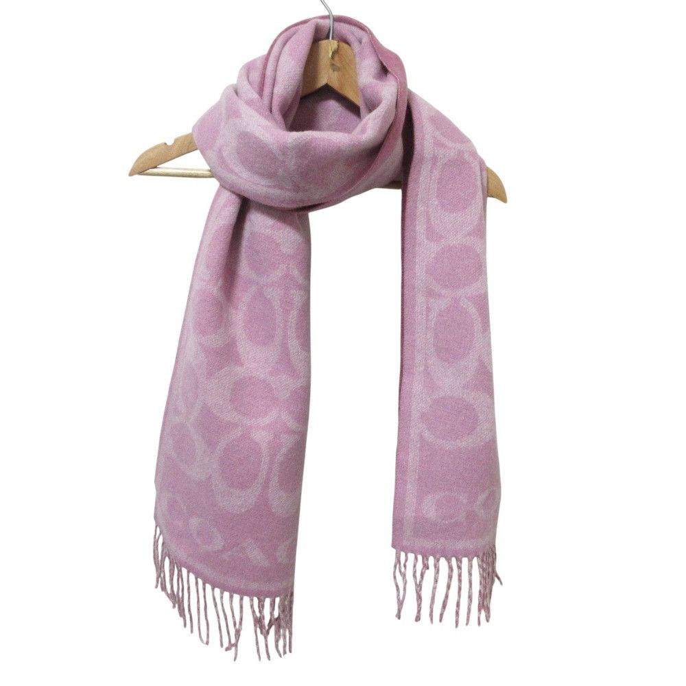 Coach Coach Coach Signature Cashmere Scarf Textile Scarf CB692 DUTY FREE for USA Size ONE SIZE - 3 Thumbnail
