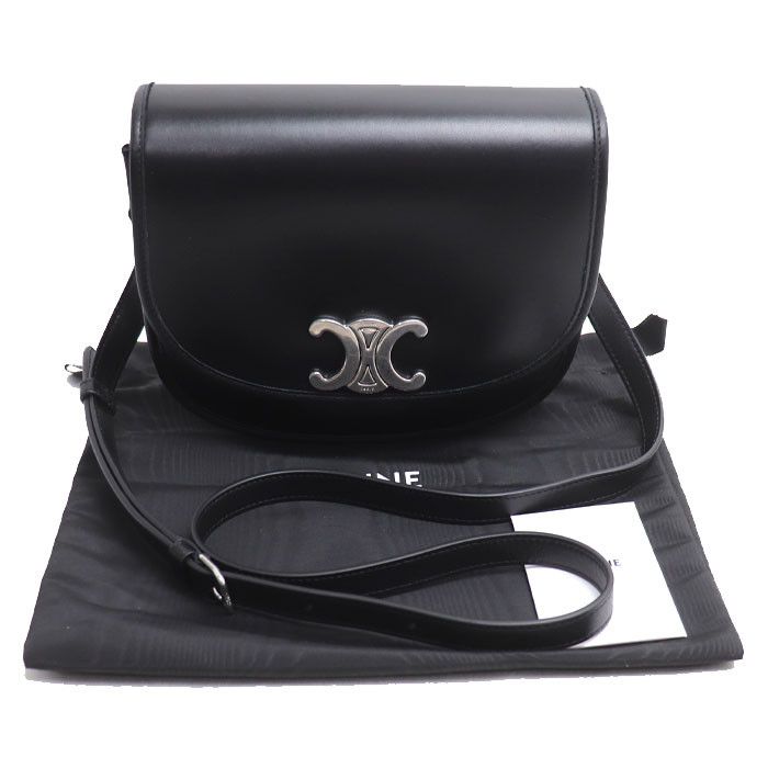 Celine Celine CELINE Medium Besace Triomphe Calfskin Shoulder Bag Leather Shoulder Bag 114453FH1.38SI DUTY FREE for USA Size ONE SIZE - 7 Thumbnail