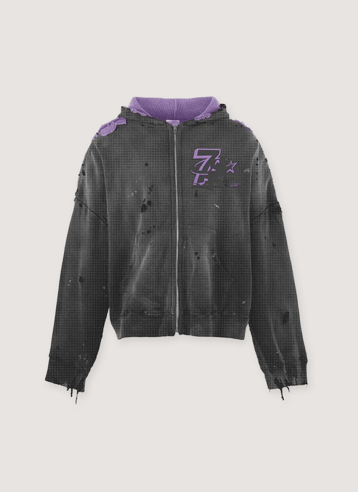 TRIPLE SEVENS Trap Reversible Zip Up Sweatshirt Purple Black Size US L / EU 52-54 / 3 - 3 Thumbnail