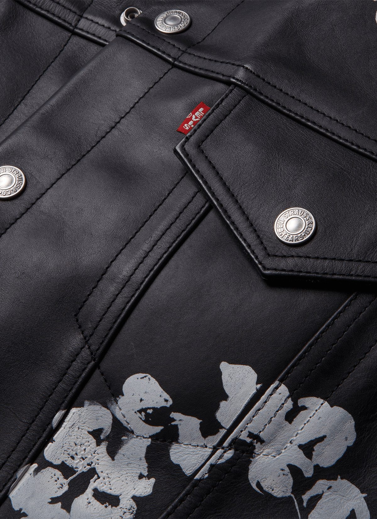 DENIM TEARS Leather Cotton Wreath Type-3 Jacket Black Size US M / EU 48-50 / 2 - 3 Thumbnail