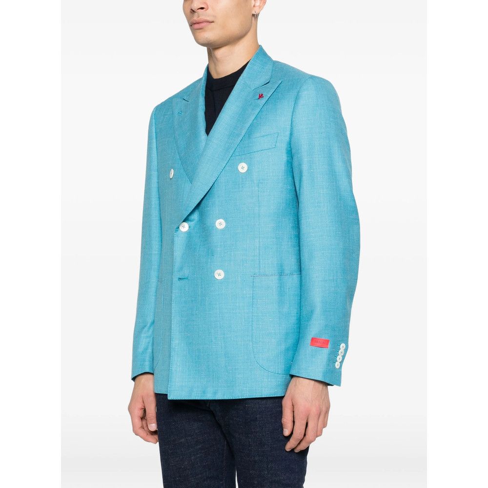 Isaia Isaia BLUE Jackets - Blazers Size US L / EU 52-54 / 3 - 5 Thumbnail