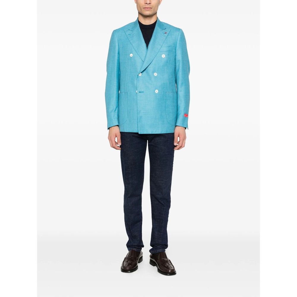 Isaia Isaia BLUE Jackets - Blazers Size US L / EU 52-54 / 3 - 3 Thumbnail