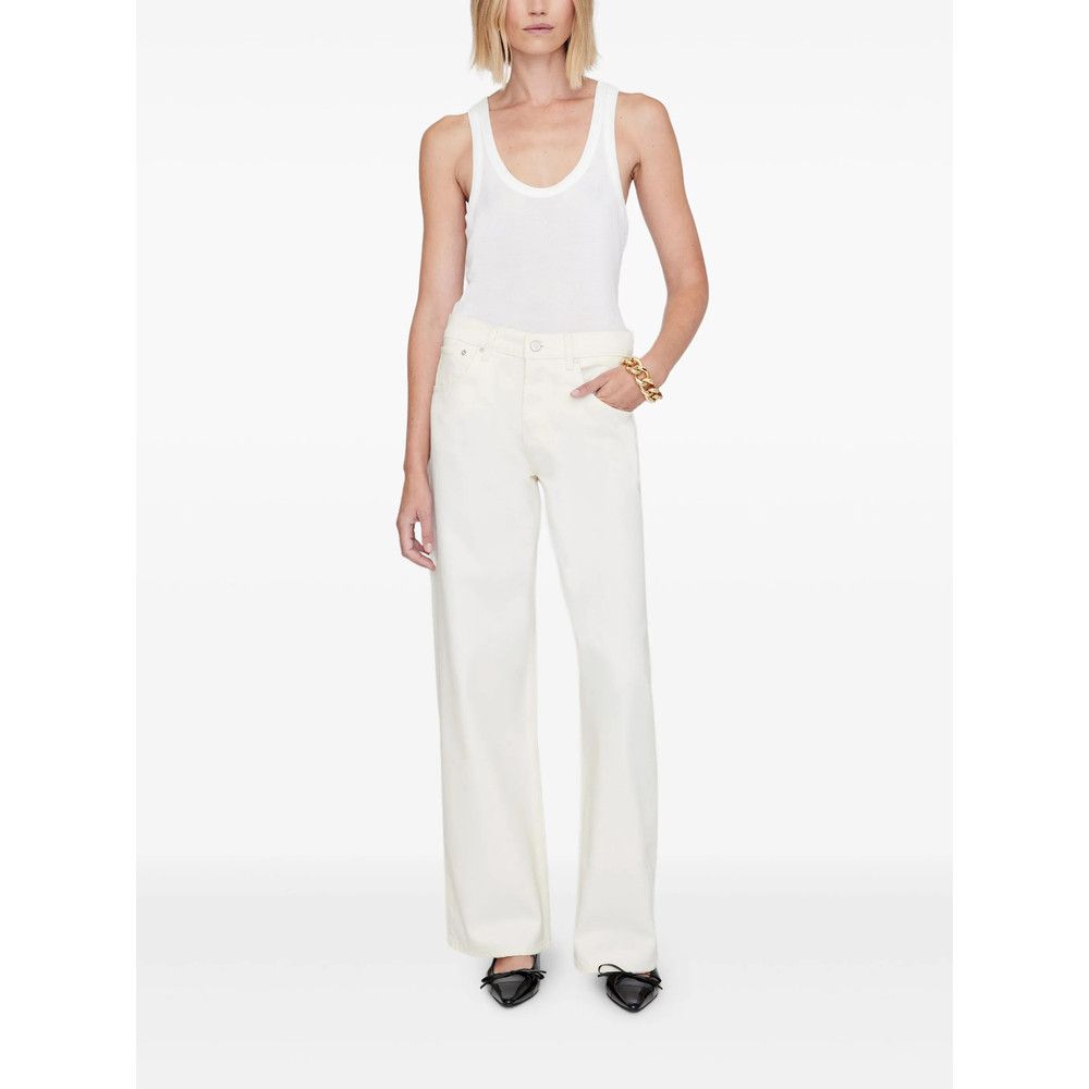 Anine Bing Anine Bing WHITE Denim - Straight-Leg Jeans Size 25" / US 0 / IT 36 - 2 Thumbnail