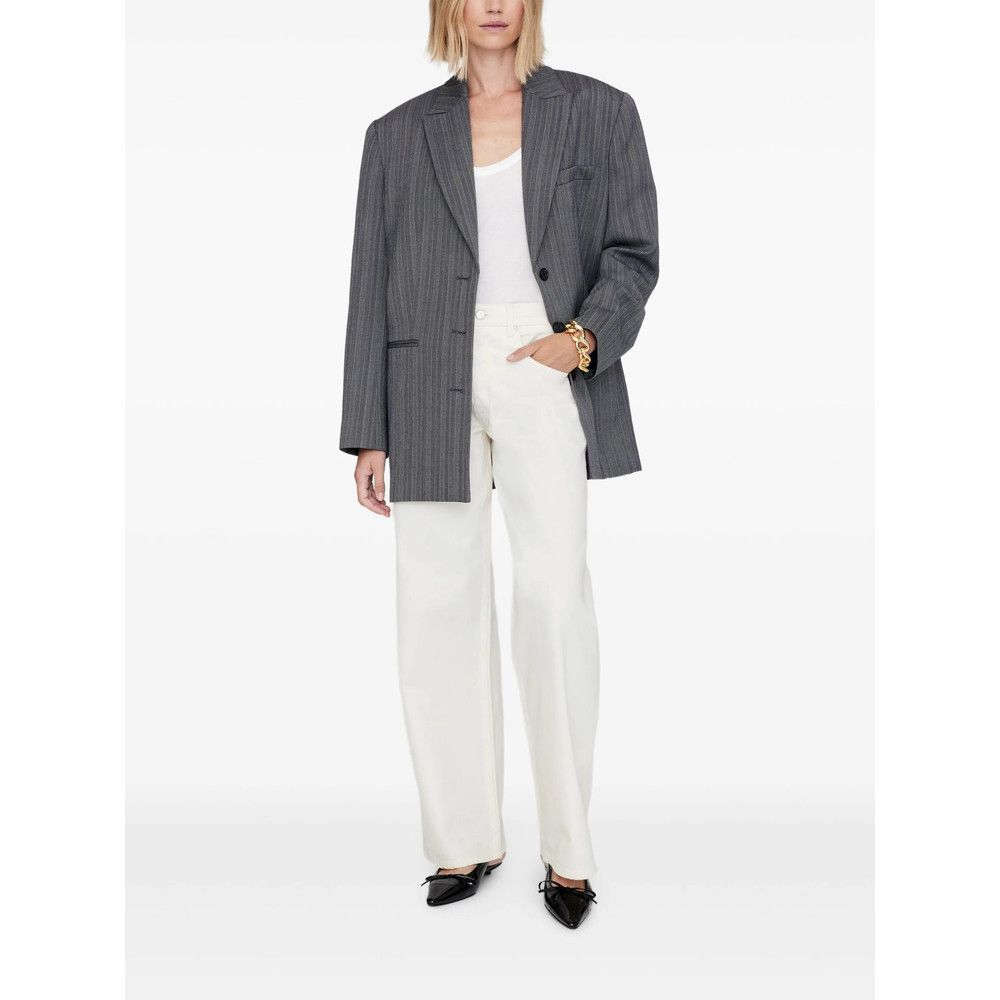 Anine Bing Anine Bing WHITE Denim - Straight-Leg Jeans Size 25" / US 0 / IT 36 - 3 Thumbnail