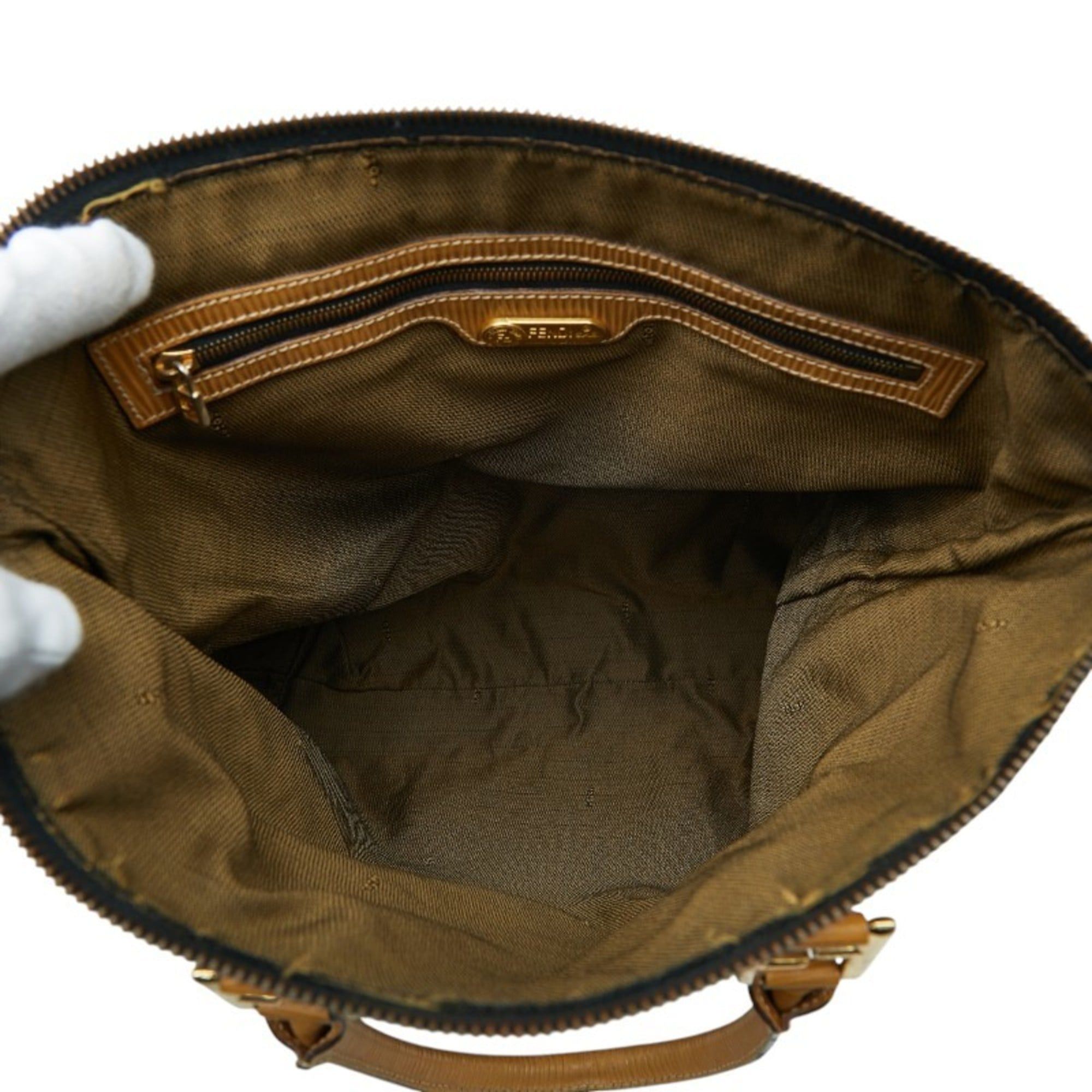 Fendi Fendi Zucca Tote Bag Handbag Brown Beige Canvas Leather Women's FENDI Size ONE SIZE - 7 Thumbnail