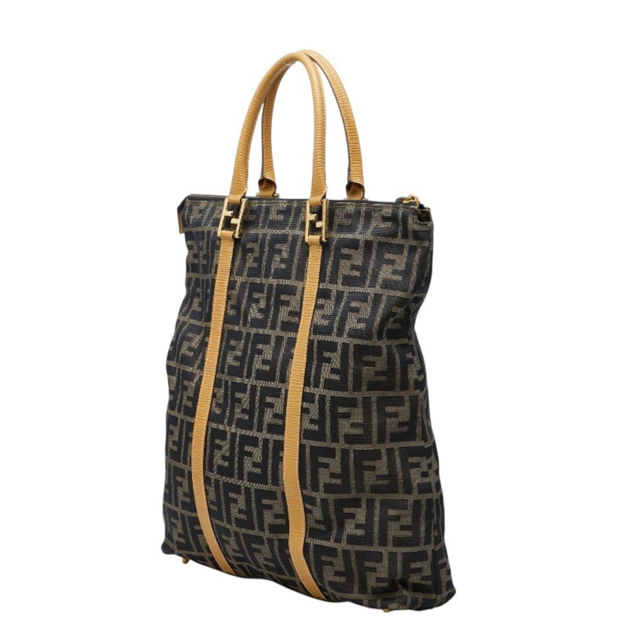 Fendi Fendi Zucca Tote Bag Handbag Brown Beige Canvas Leather Women's FENDI Size ONE SIZE - 2 Thumbnail