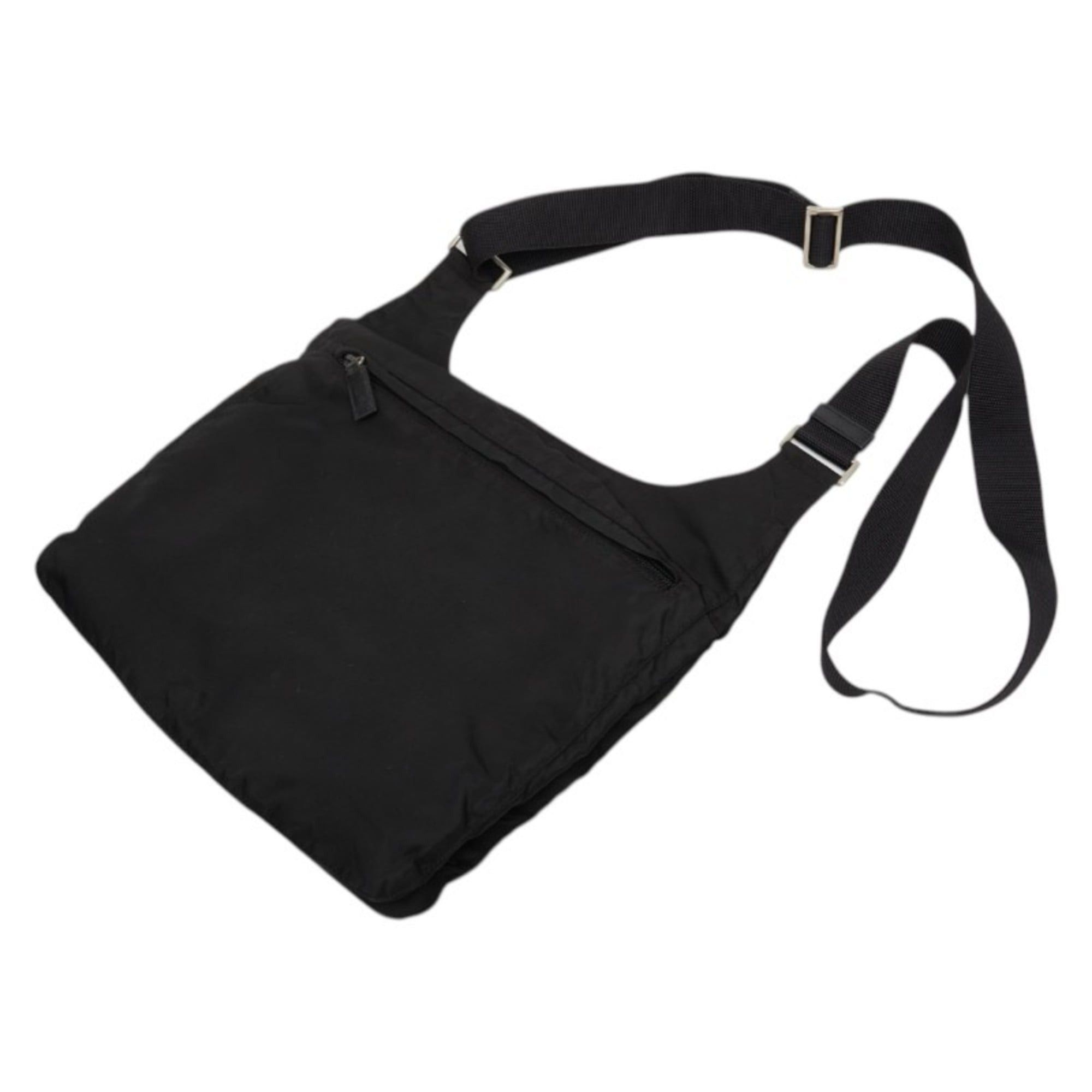 Prada Prada Triangle Logo Plate Shoulder Bag V218 Black Nylon Women's PRADA Size ONE SIZE - 4 Thumbnail