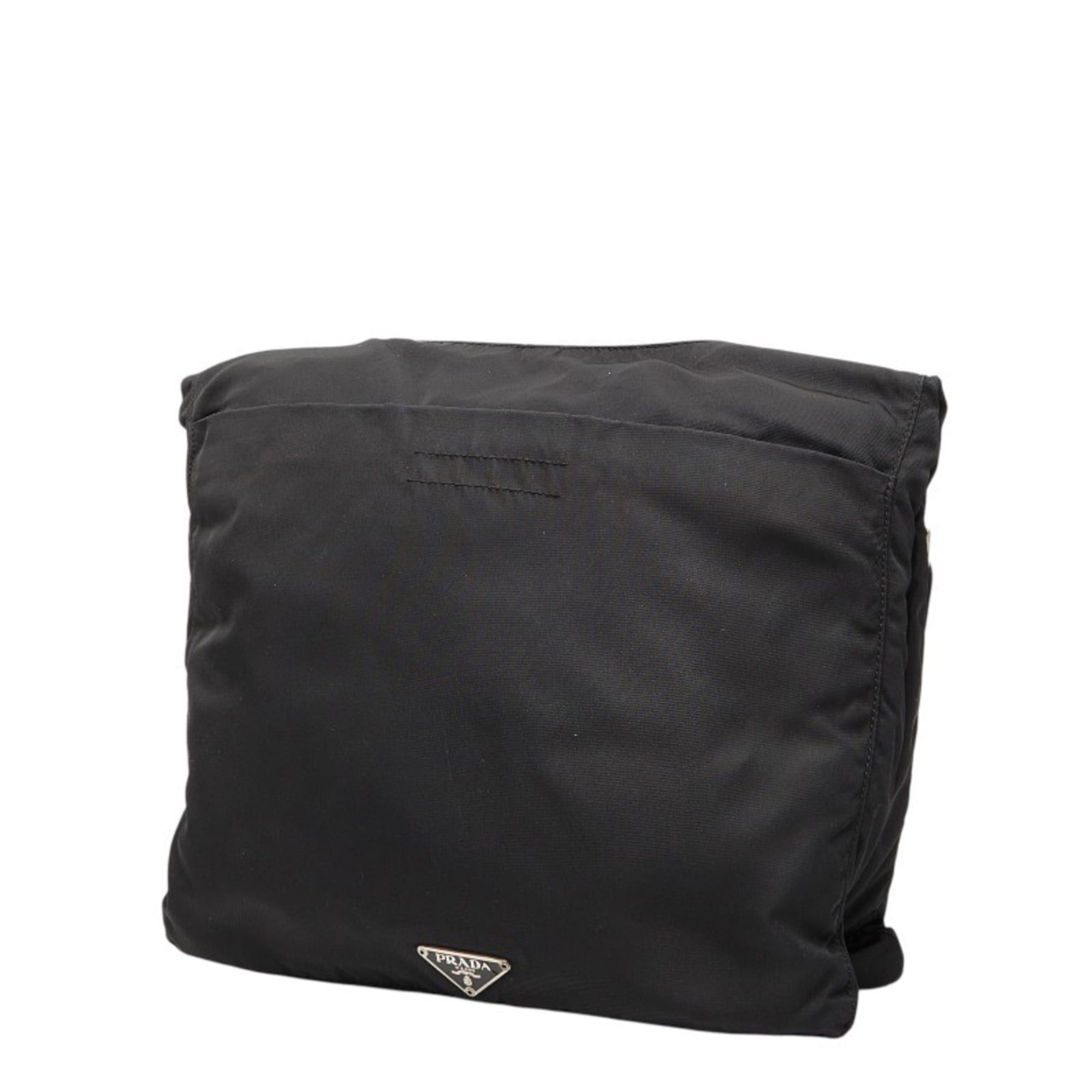 Prada Prada Triangle Logo Plate Shoulder Bag V218 Black Nylon Women's PRADA Size ONE SIZE - 2 Thumbnail