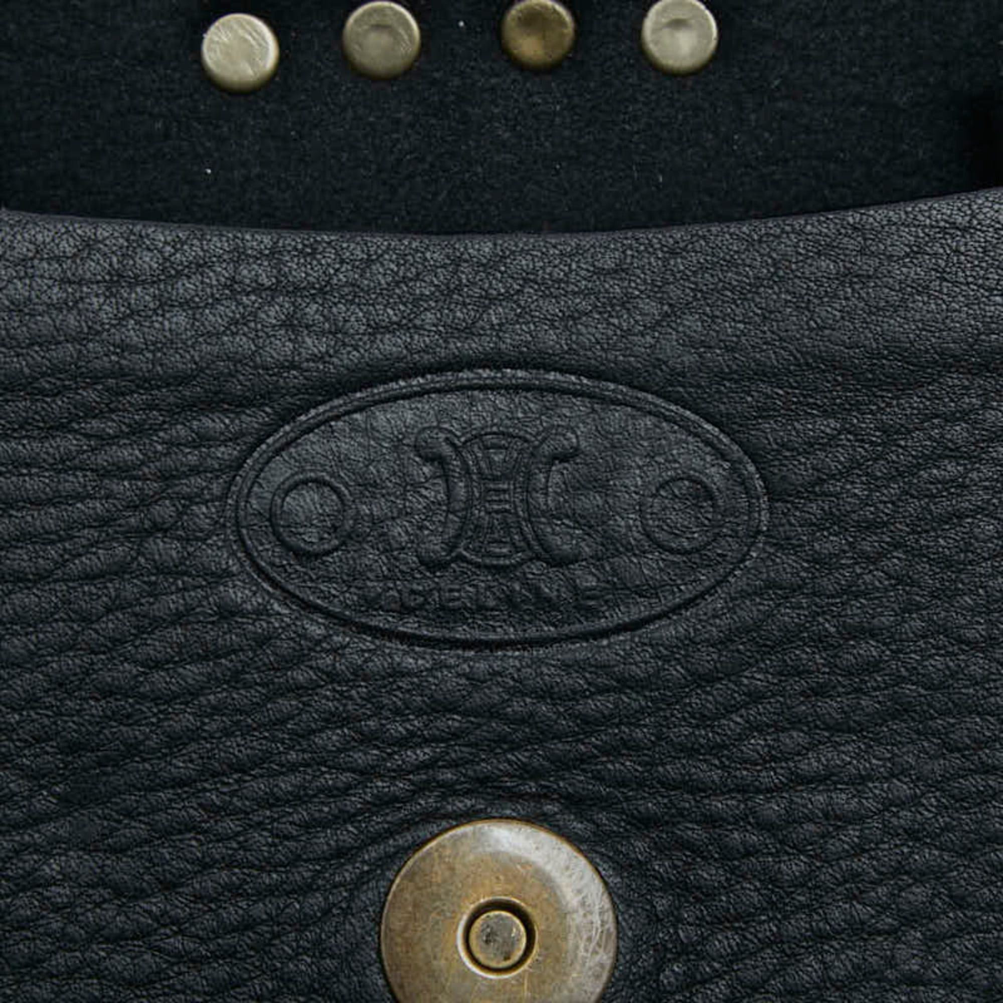 Celine Celine Studded Crossbody Mini Shoulder Bag Pochette in Black Leather for Women Size ONE SIZE - 7 Thumbnail