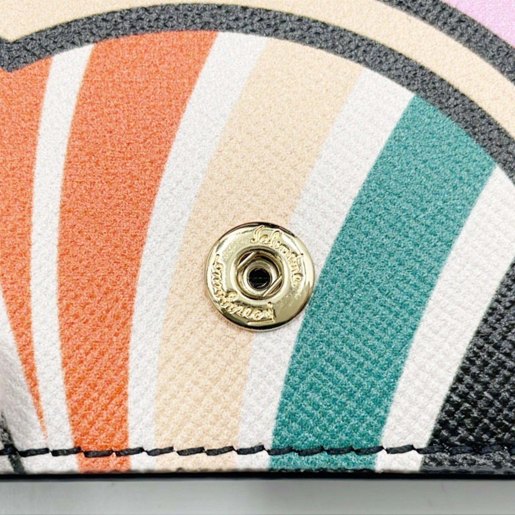 Salvatore Ferragamo Salvatore Ferragamo Gancini Business Card Case IY22 0371 Multicolor Leather Women's Size ONE SIZE - 6 Thumbnail