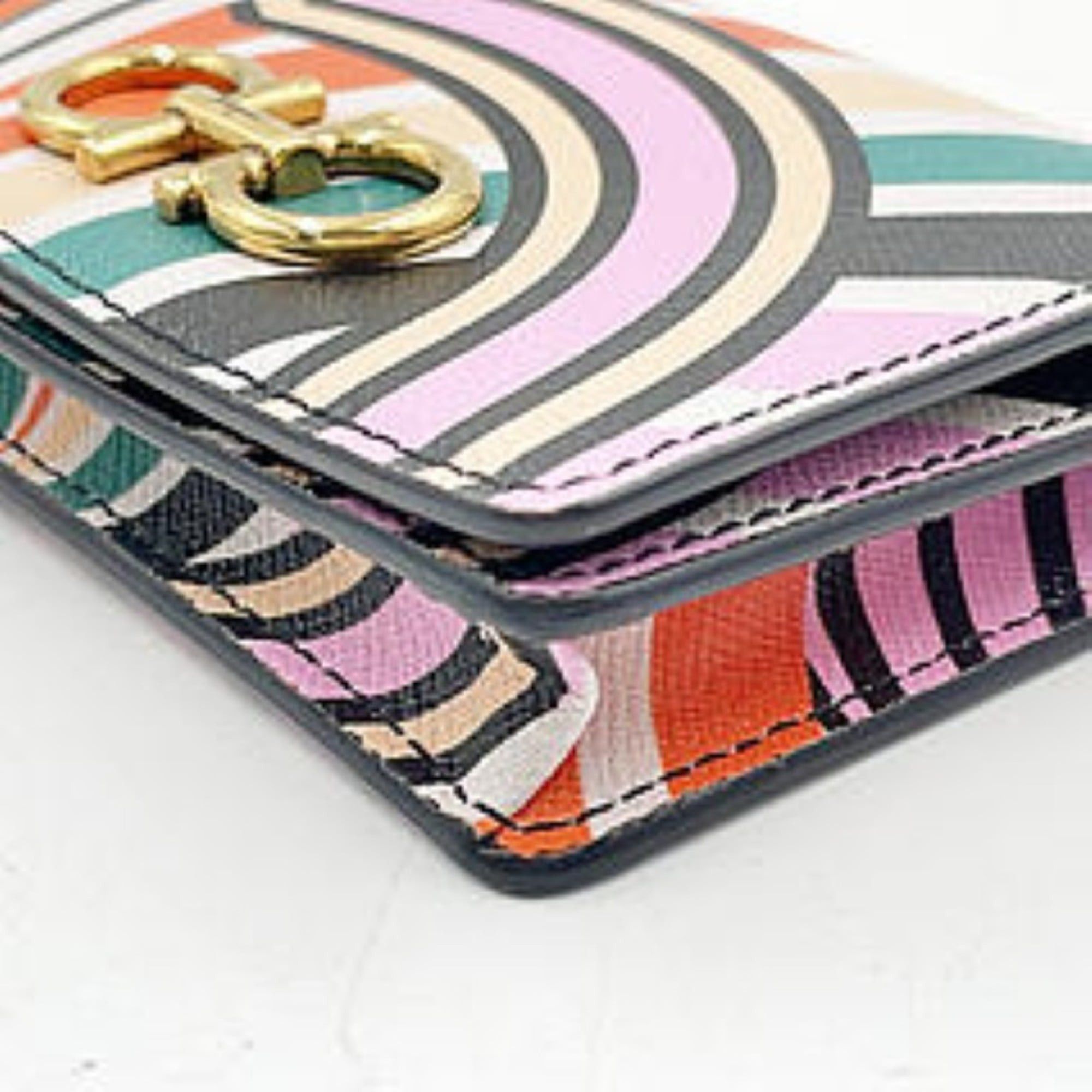 Salvatore Ferragamo Salvatore Ferragamo Gancini Business Card Case IY22 0371 Multicolor Leather Women's Size ONE SIZE - 4 Thumbnail