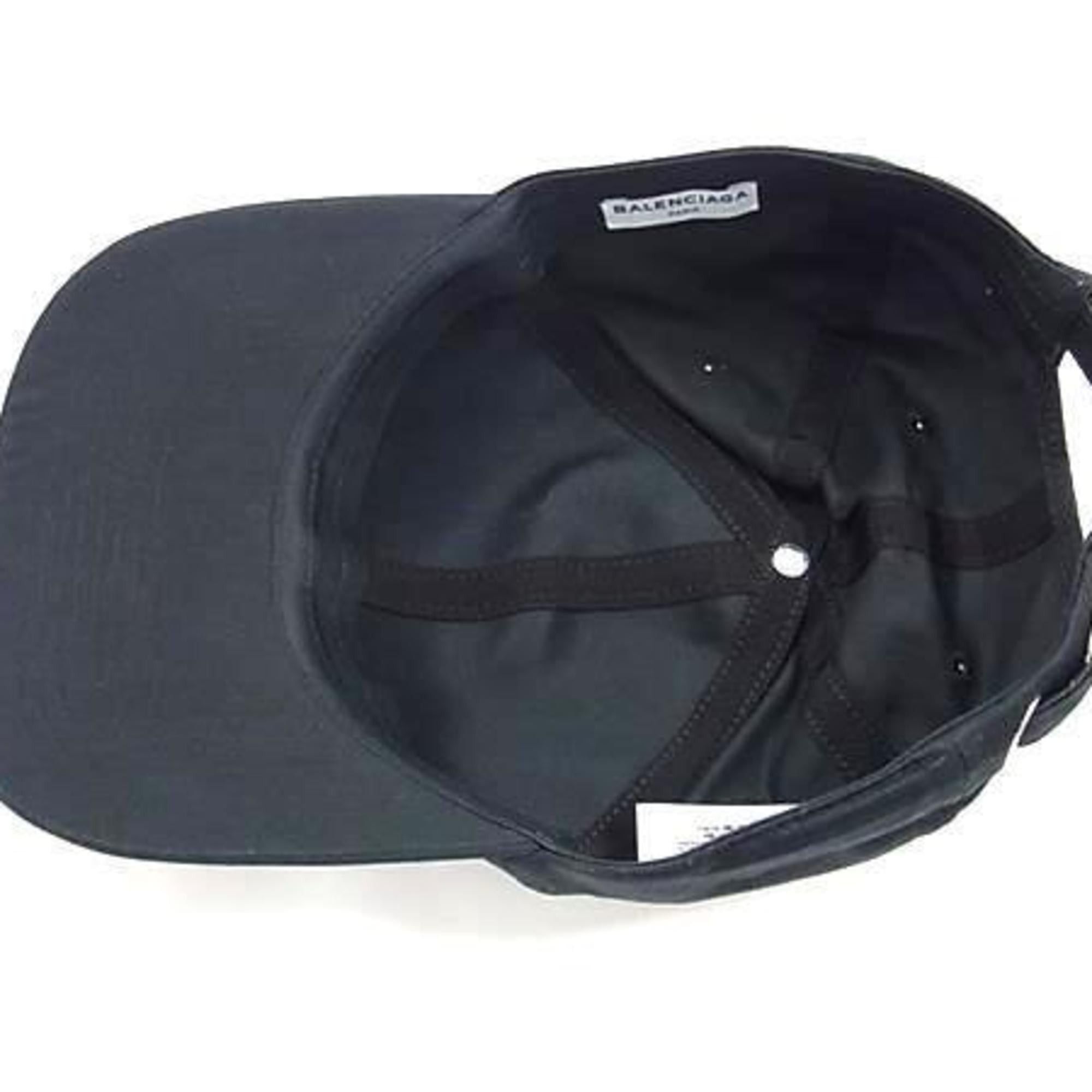 Balenciaga BALENCIAGA Baseball Cap 452245 Black Cotton Men's and Women's Size ONE SIZE - 4 Thumbnail