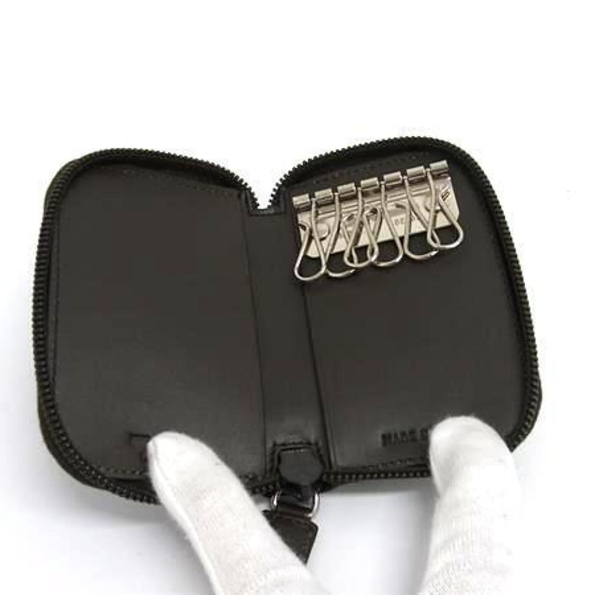 Prada PRADA Dark Brown Leather Key Case, 6-Ring Round, for Men and Women Size ONE SIZE - 4 Thumbnail