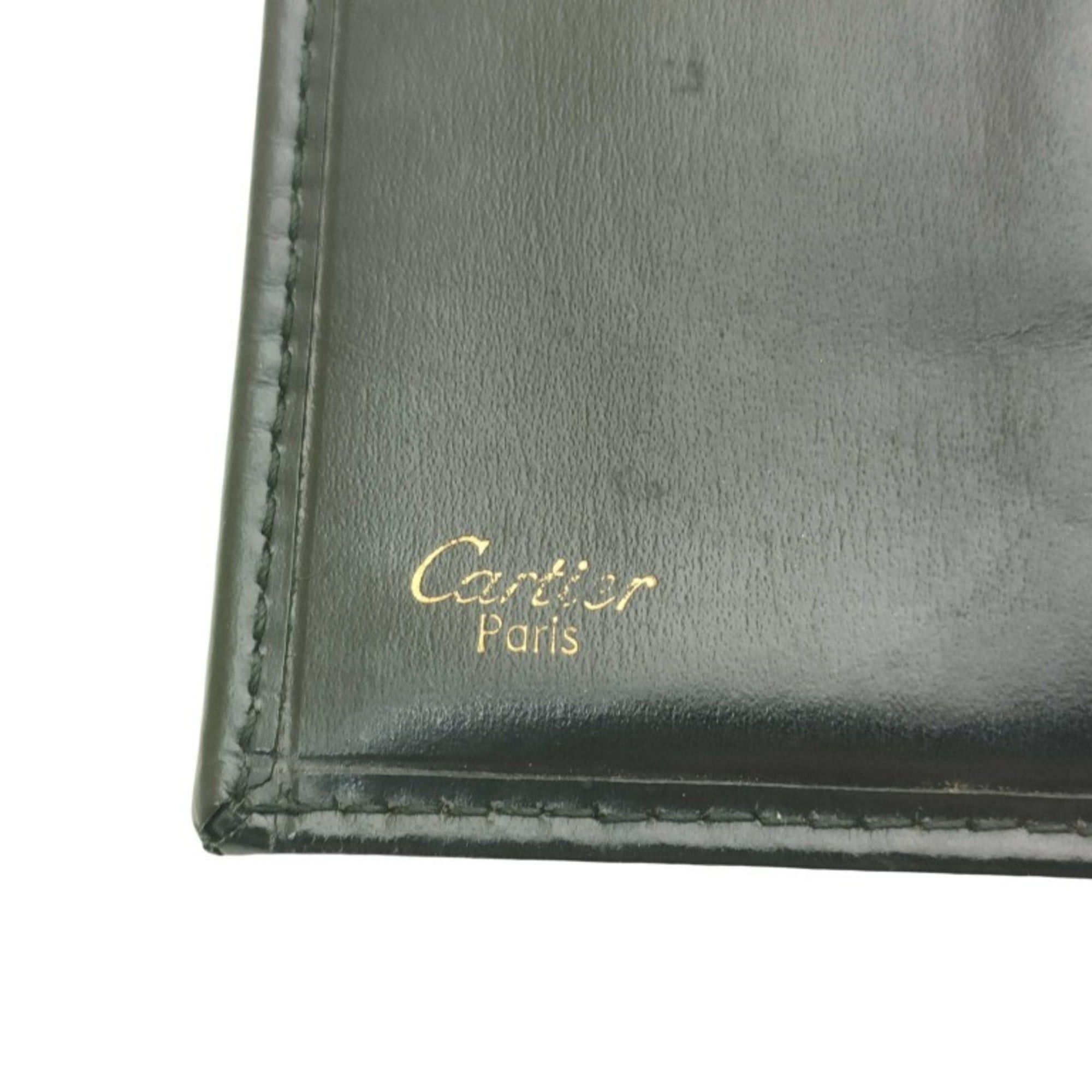 Cartier Cartier Panthère Black Leather Tri-fold Wallet for Women Size ONE SIZE - 9 Thumbnail