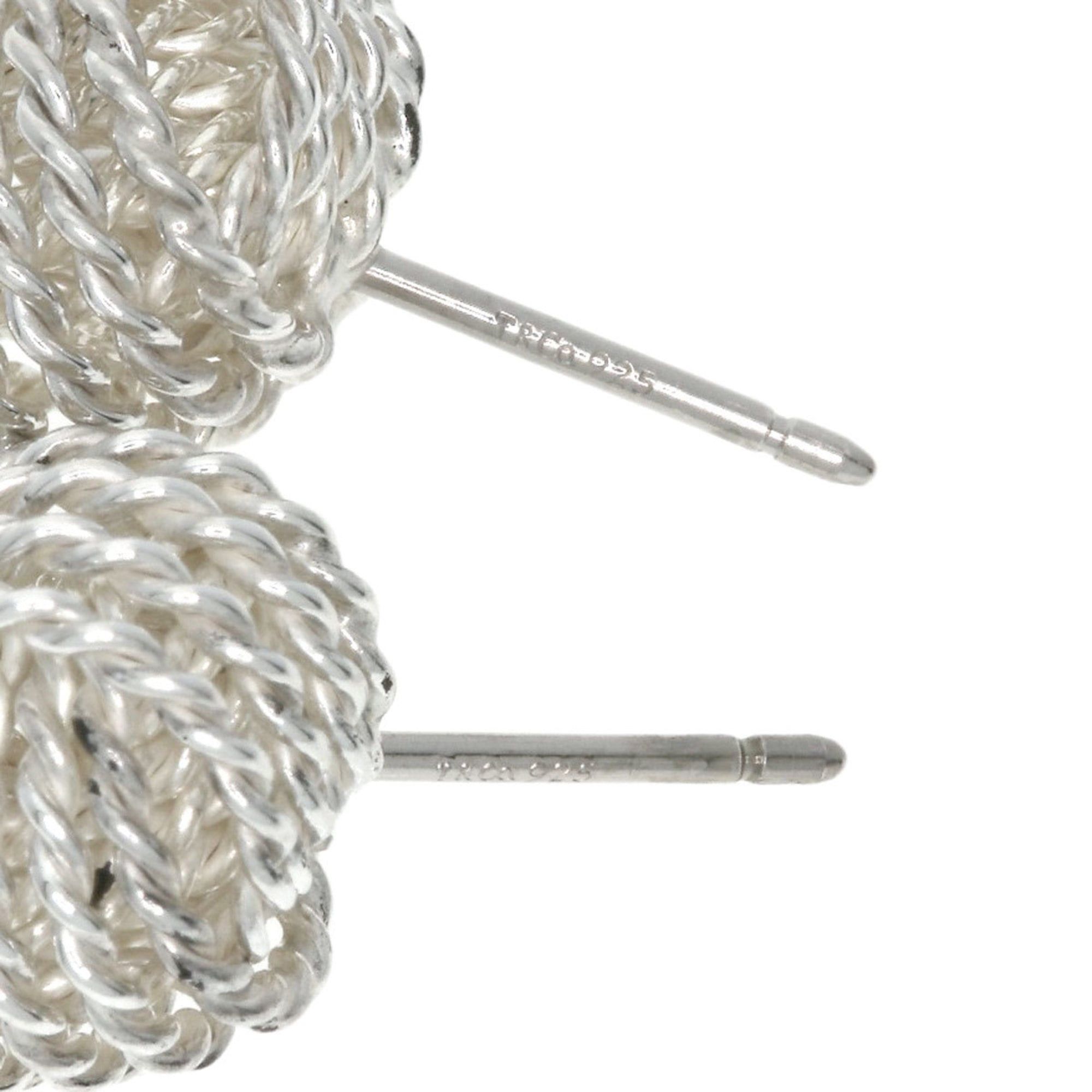Tiffany & Co. mesh ball earrings in silver for women.