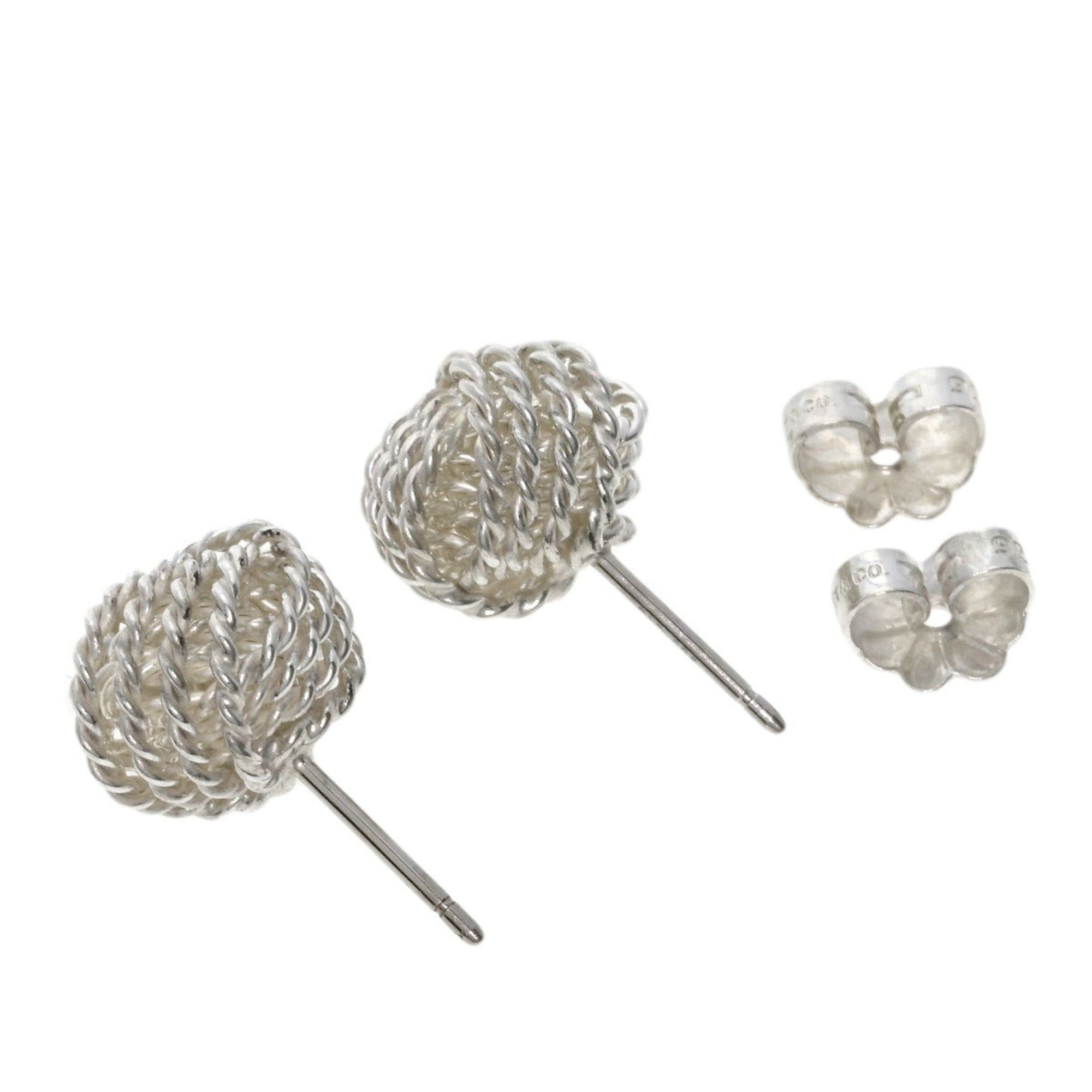 Tiffany & Co. mesh ball earrings in silver for women.