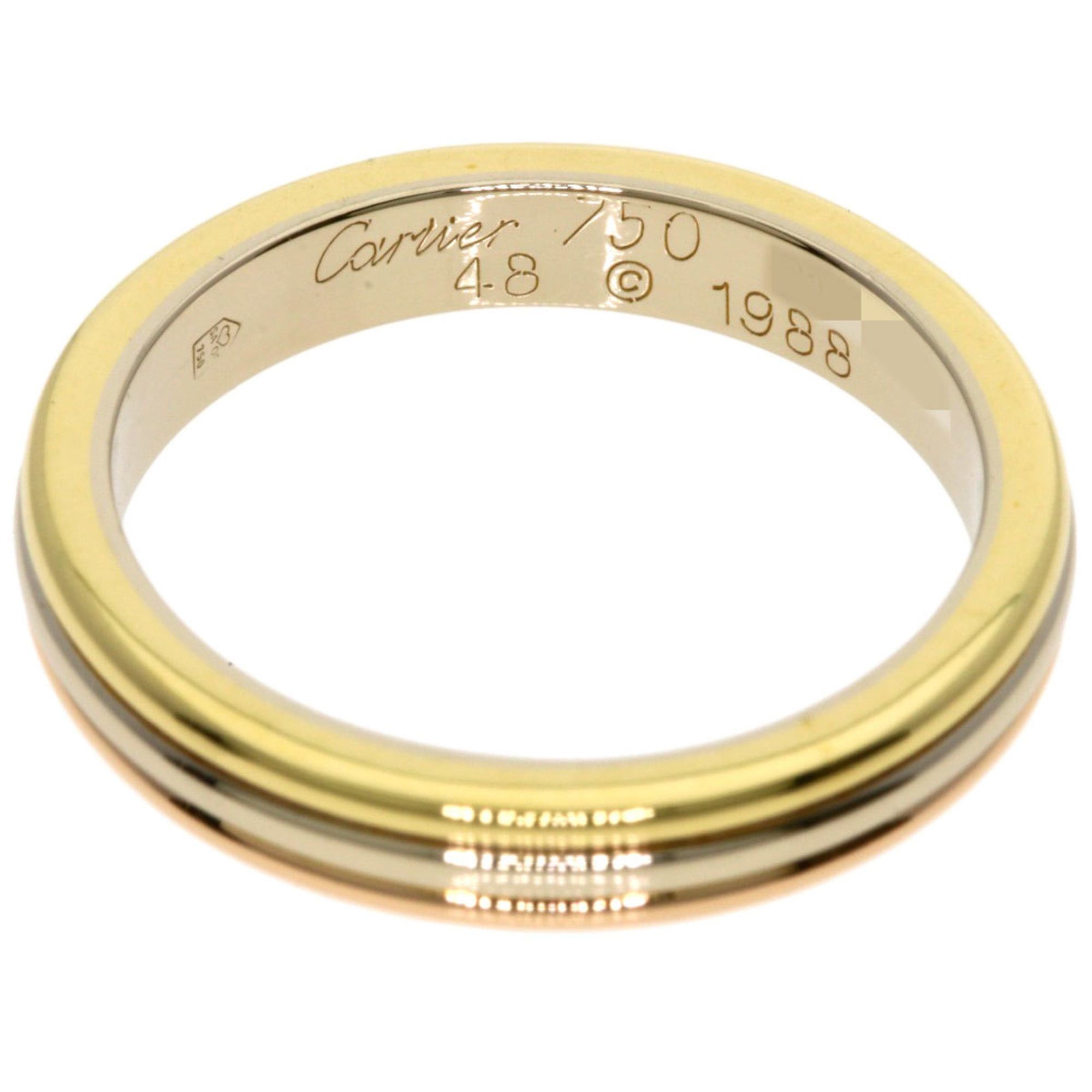 Cartier Cartier Three-Color #48 Ring, 18K Yellow Gold/18KPG/18KWG, Women's Size ONE SIZE - 4 Thumbnail