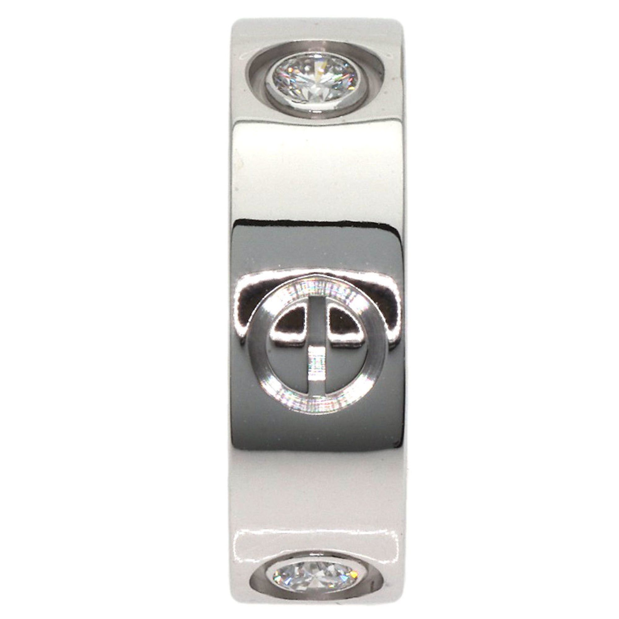 Cartier Cartier Love Ring Half Diamond #46 18K White Gold Women's Size ONE SIZE - 3 Thumbnail