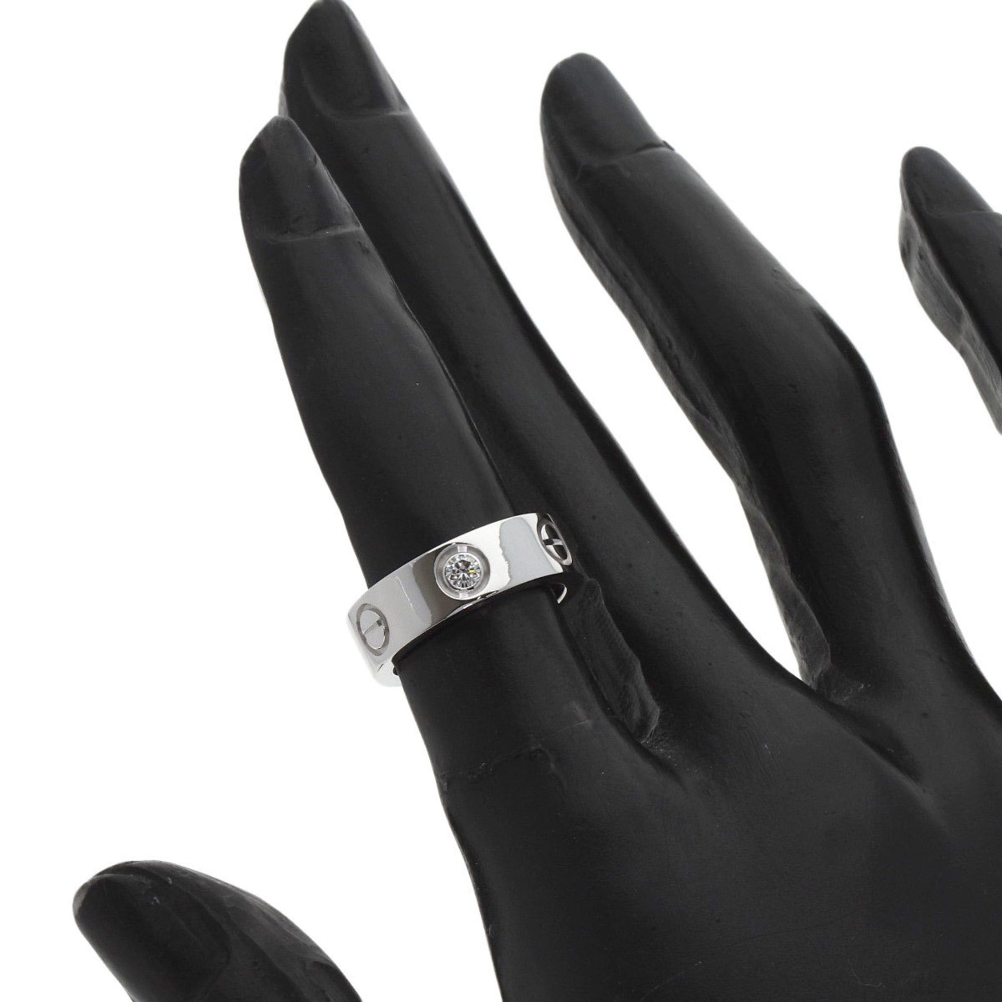 Cartier Cartier Love Ring Half Diamond #46 18K White Gold Women's Size ONE SIZE - 5 Thumbnail