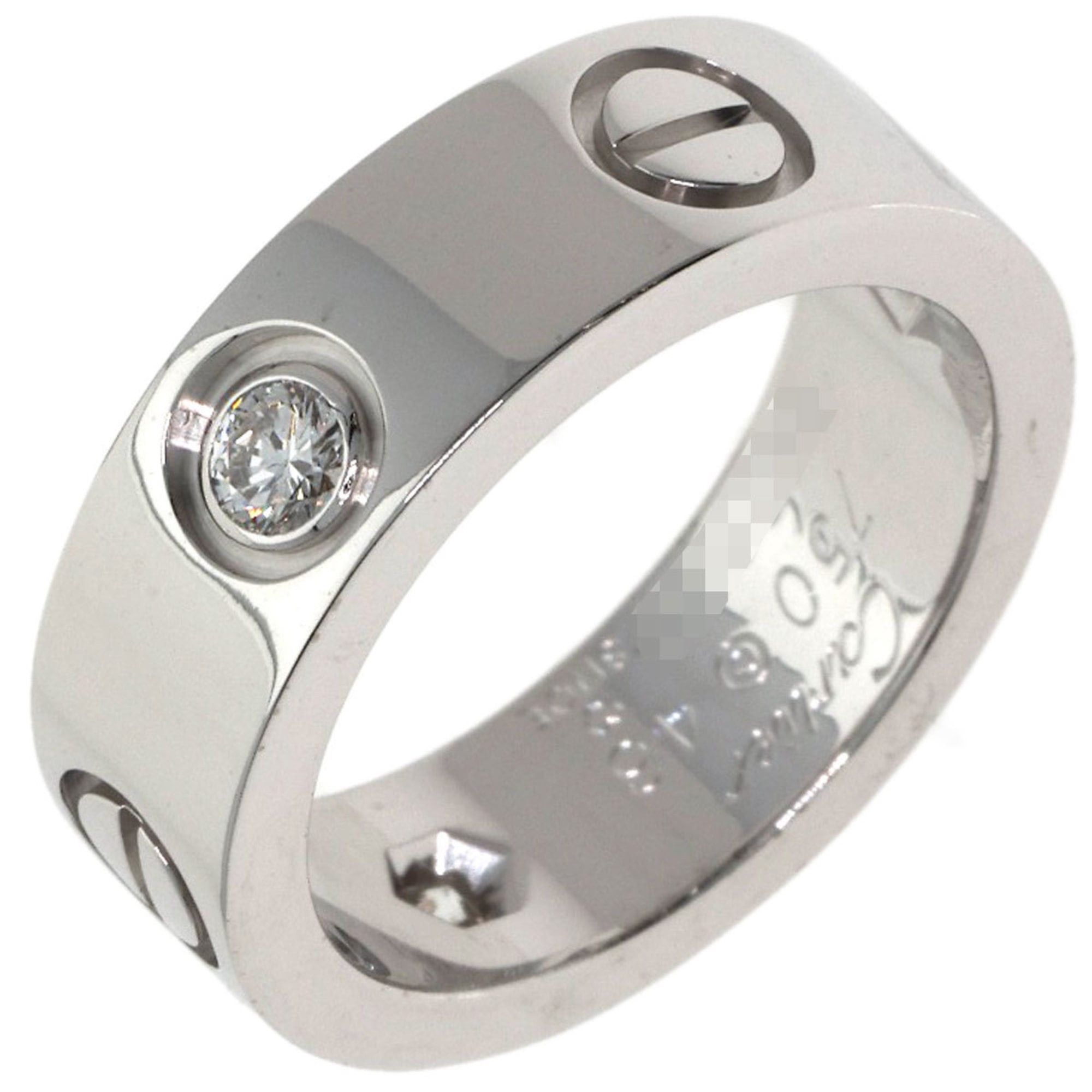 Cartier Cartier Love Ring Half Diamond #46 18K White Gold Women's Size ONE SIZE - 2 Thumbnail
