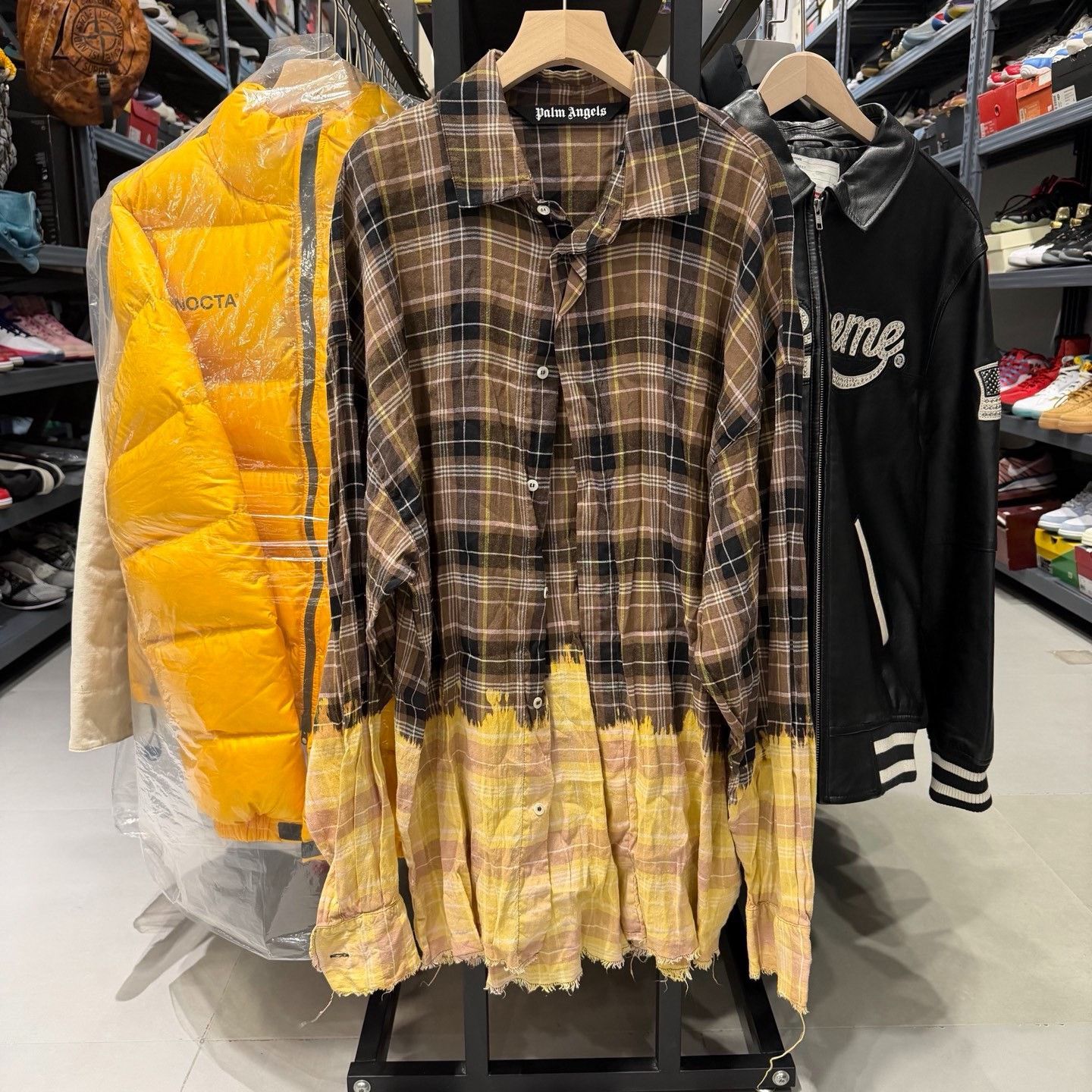 Palm Angels Palm Angels SS21 Bleached Logo Plaid Shirt Size US M / EU 48-50 / 2 - 5 Thumbnail