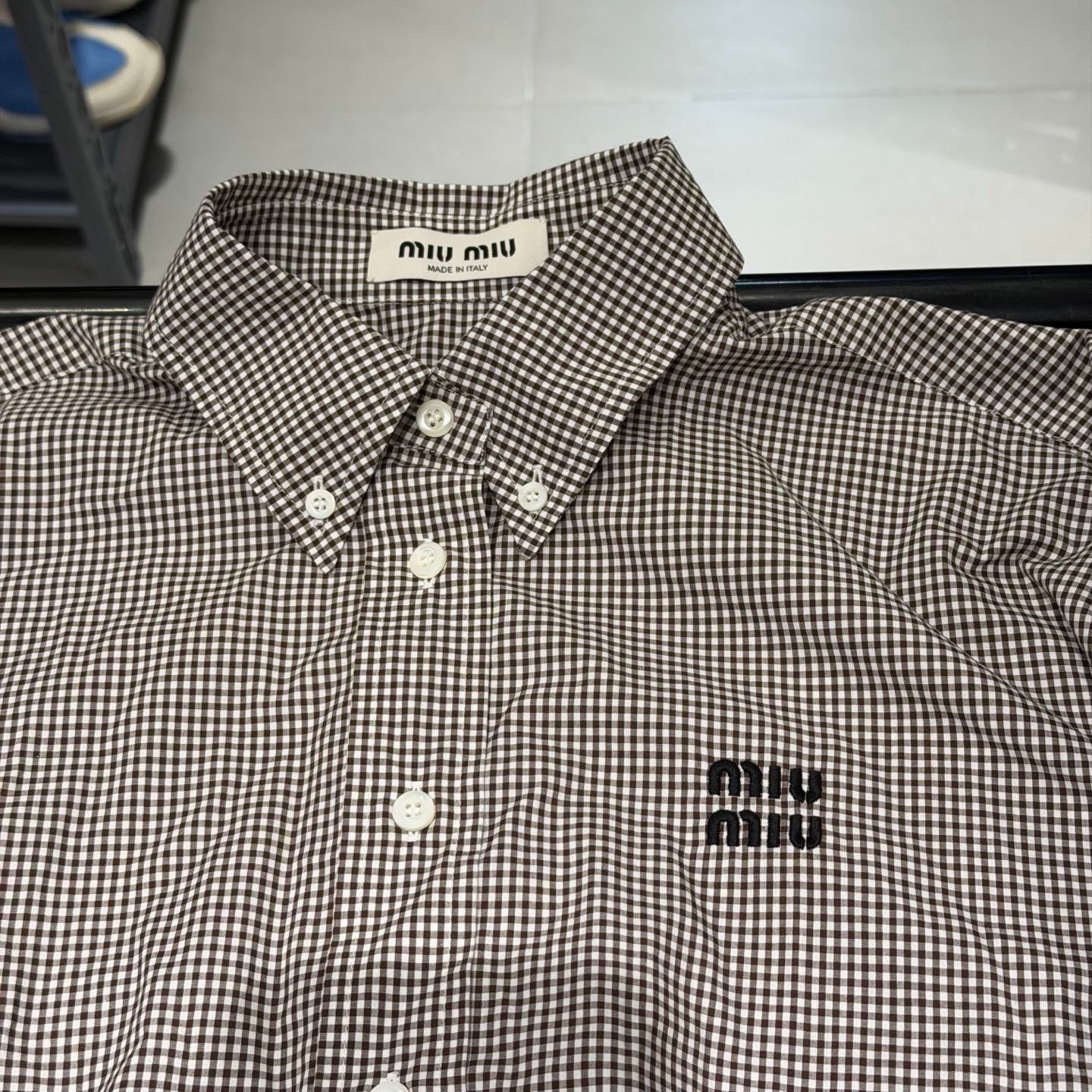 Miu Miu MIU MIU SS23 Logo Embroidered Check Shirt Size XS / US 0-2 / IT 36-38 - 3 Thumbnail