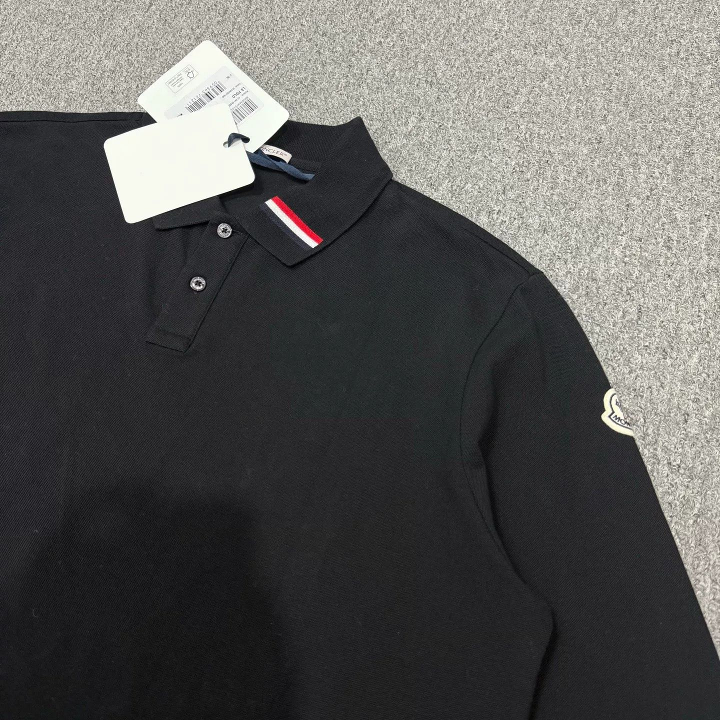 Moncler Moncler Black Sleeve Logo Long-Sleeve Polo Size US XL / EU 56 / 4 - 3 Thumbnail