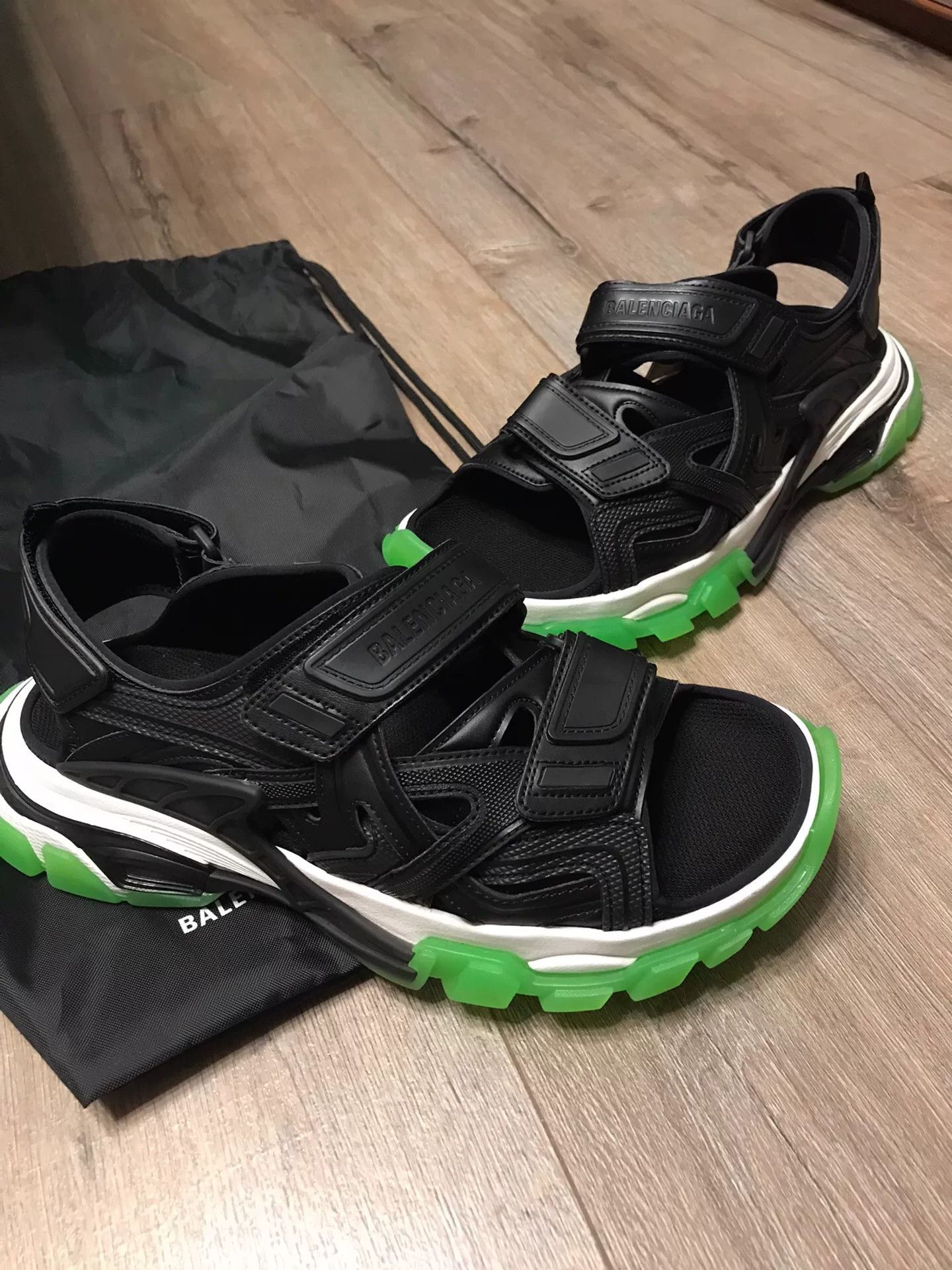 Balenciaga Balenciaga Black Green Sole Sandals Size US 9 / EU 42 - 7 Thumbnail
