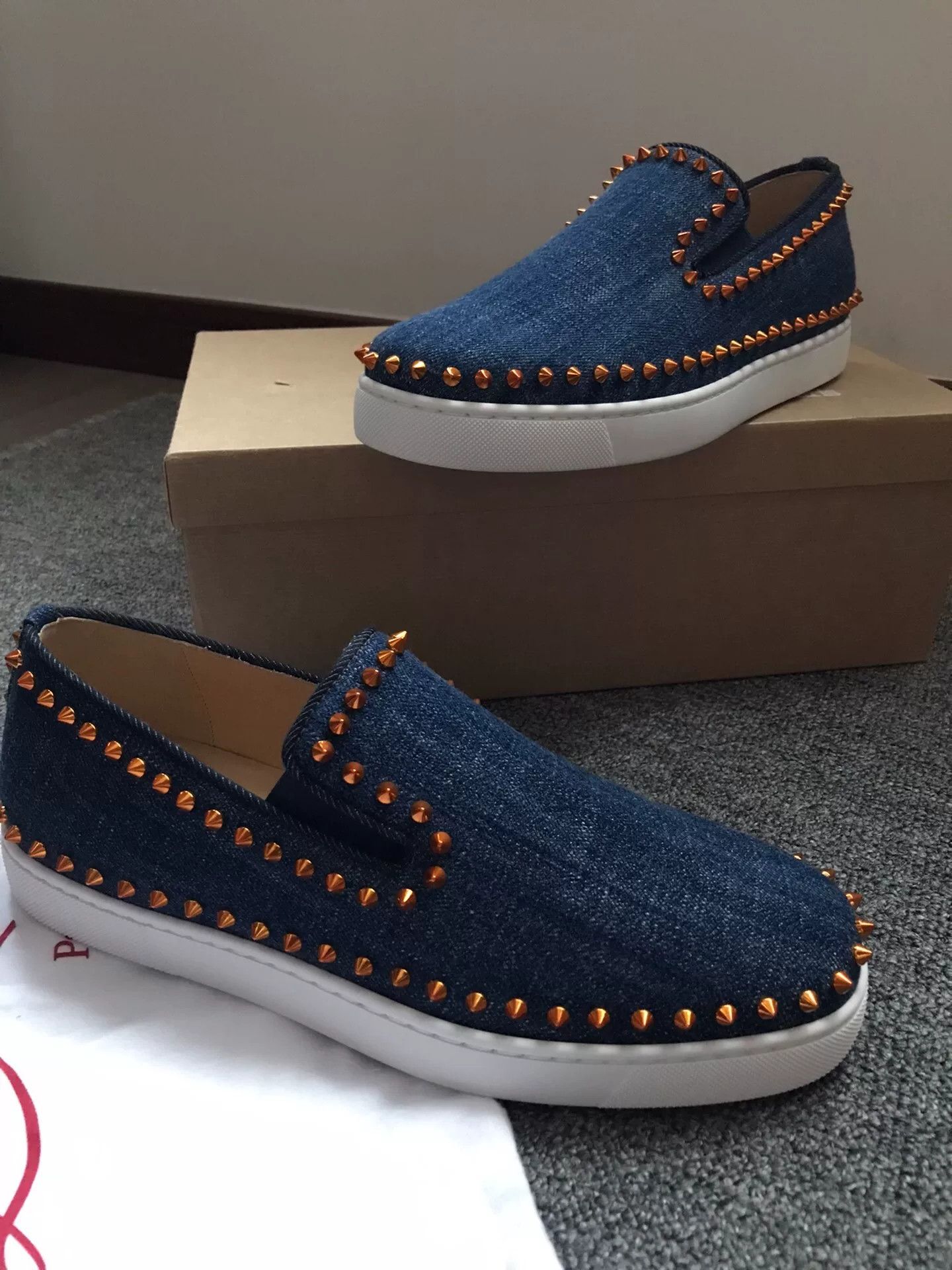 Christian Louboutin Christian Louboutin Denim Studded Red Sole Shoes Size US 9.5 / EU 42-43 - 7 Thumbnail