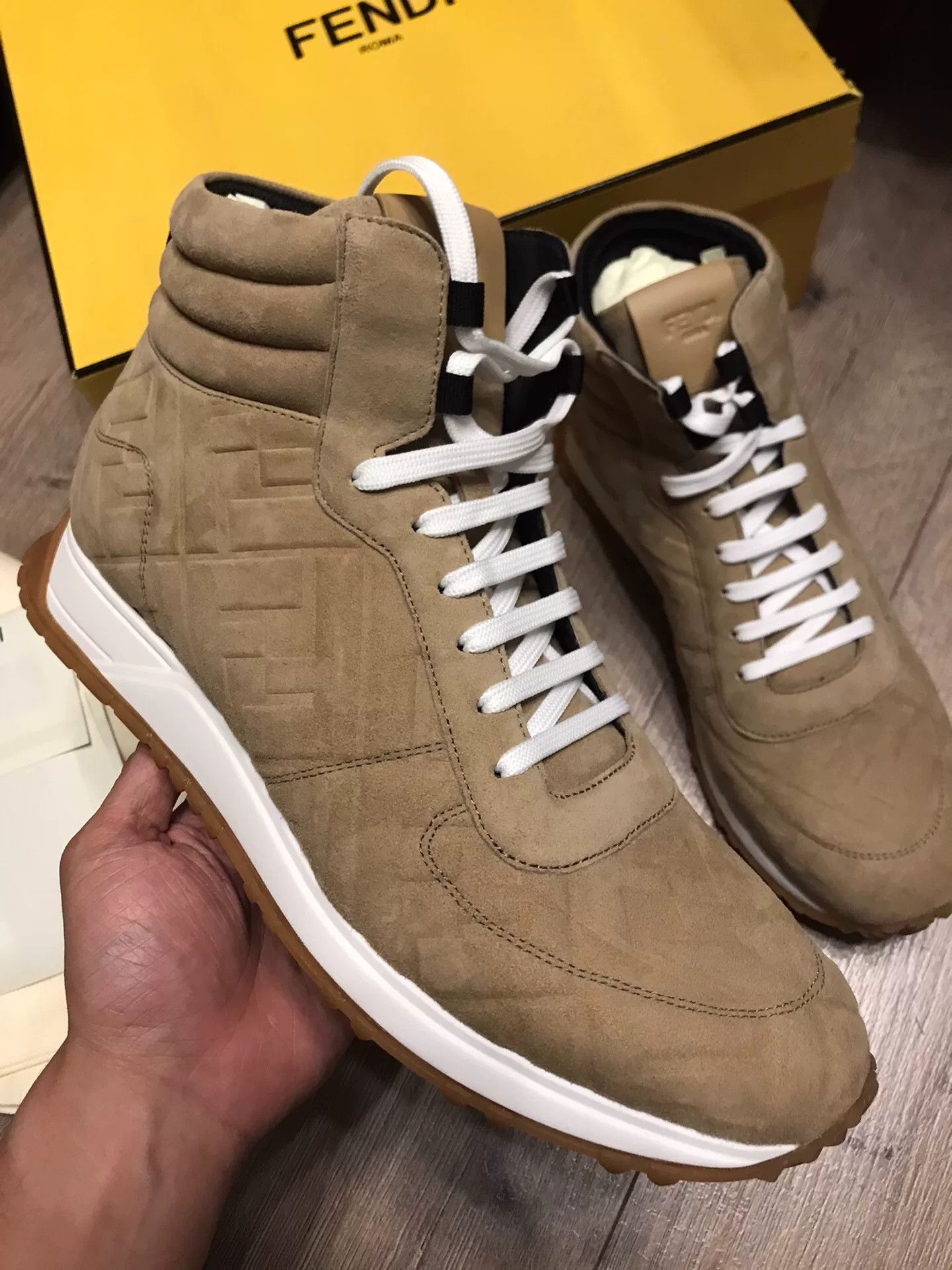 Fendi Fendi Tan Suede High-Top Casual Shoes Size US 9 / EU 42 - 2 Thumbnail