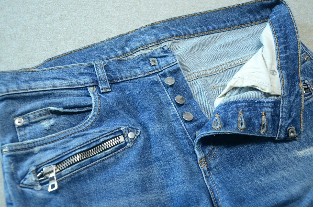 Balmain Balmain Classic Knee Fold Biker Jeans Size US 31 - 5 Thumbnail