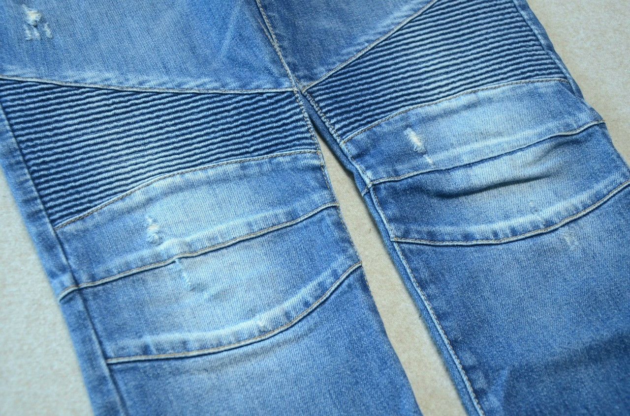 Balmain Balmain Classic Knee Fold Biker Jeans Size US 31 - 3 Thumbnail
