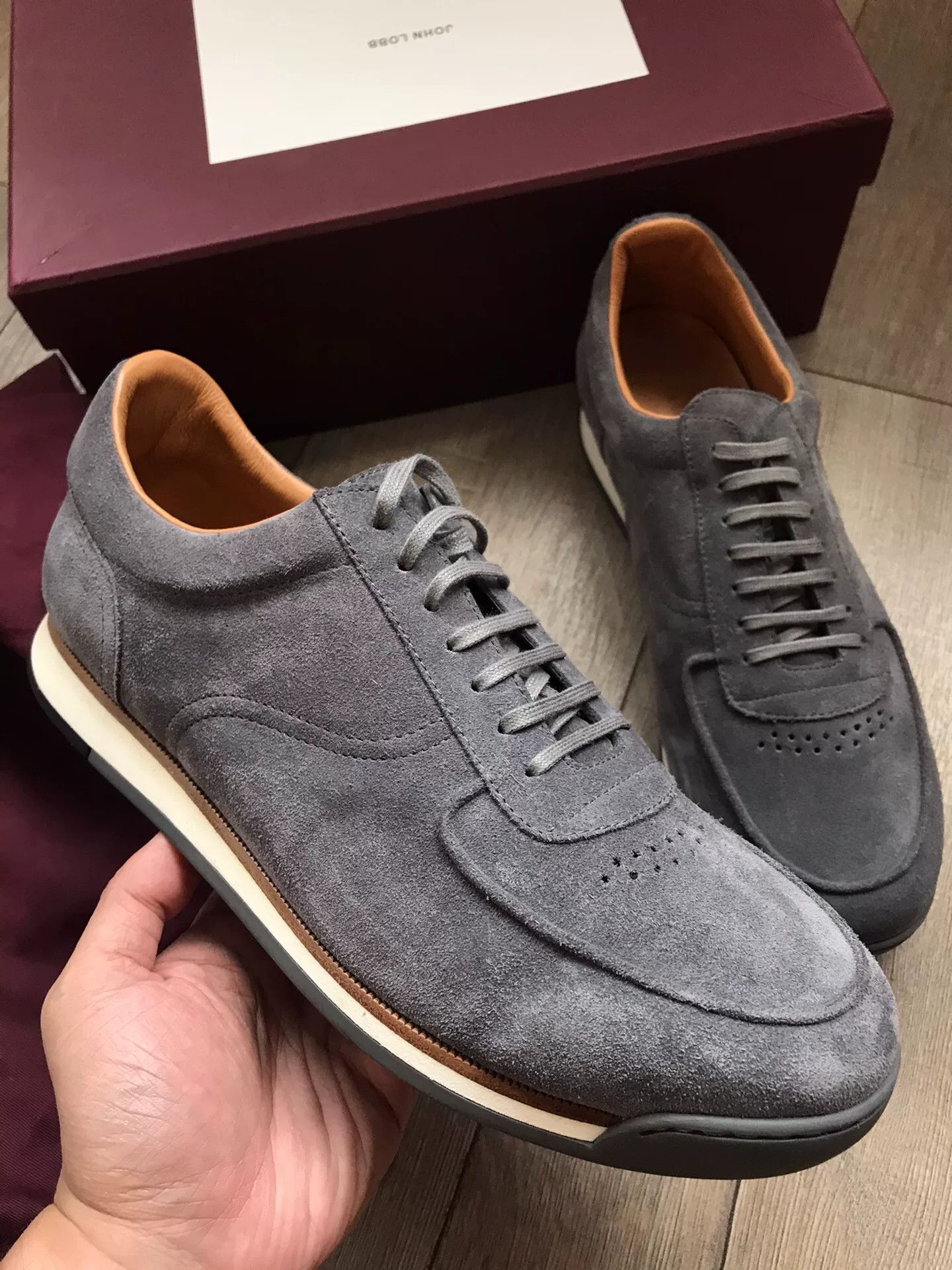 John Lobb John Lobb Gray Suede Casual Shoes Size US 10.5 / EU 43-44 - 2 Thumbnail