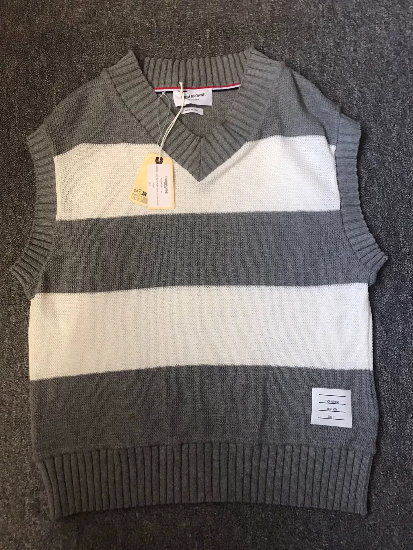 Thom Browne Thom Browne Gray White Striped Vest Size US L / EU 52-54 / 3 - 3 Thumbnail