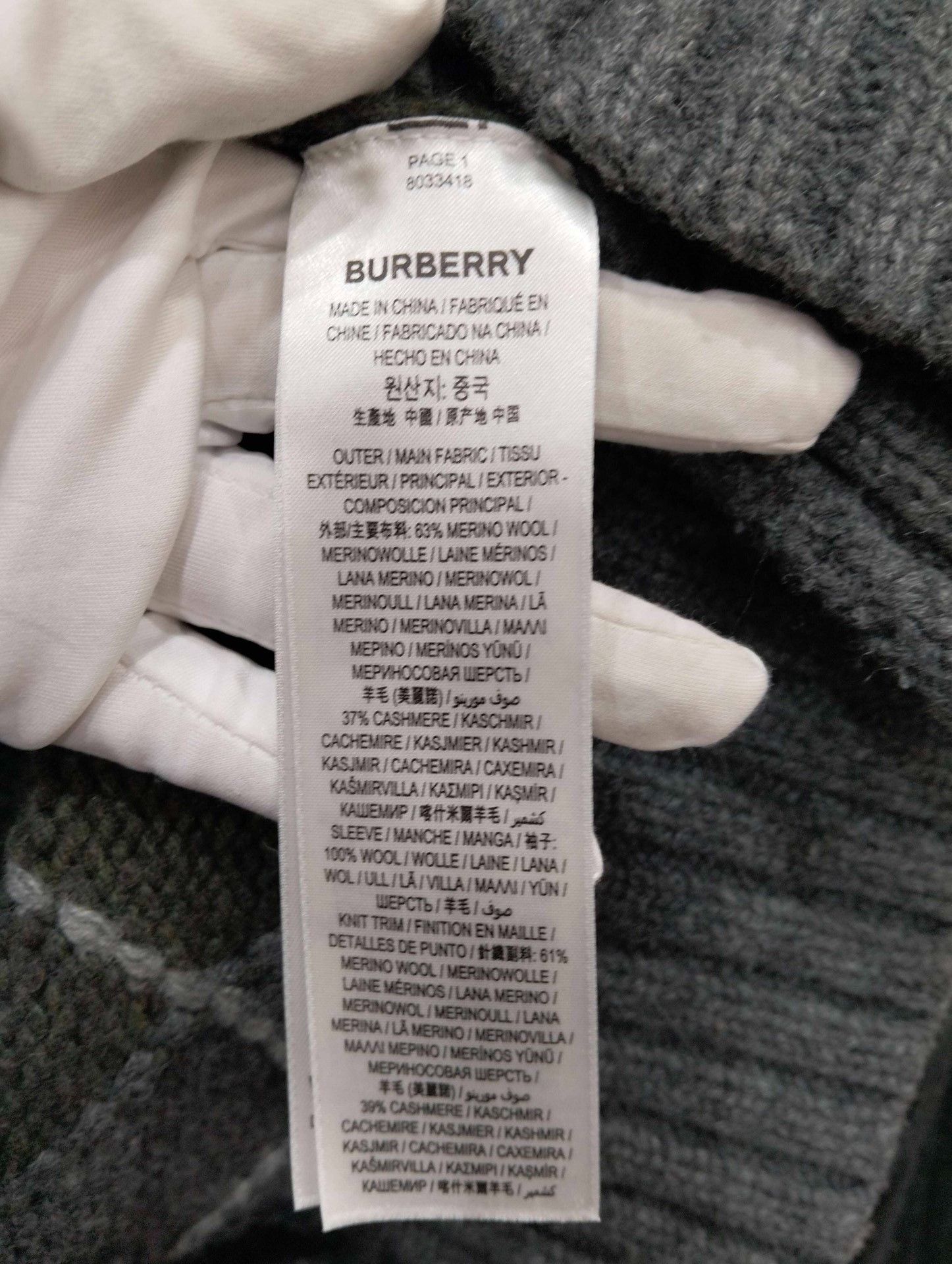 Burberry Burberry Gray Argyle Pattern Cardigan Size US S / EU 44-46 / 1 - 6 Thumbnail