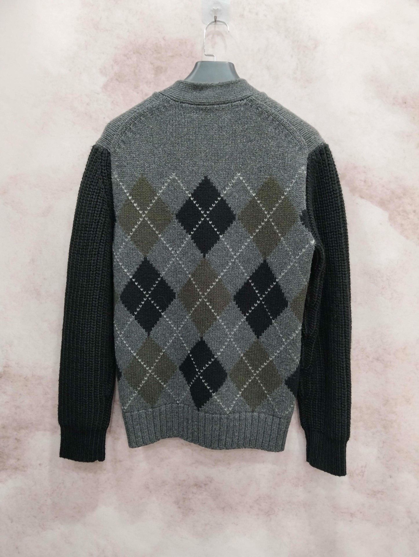 Burberry Burberry Gray Argyle Pattern Cardigan Size US S / EU 44-46 / 1 - 2 Thumbnail